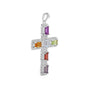 Multistone Gemstone Cross Pre-Owned Pendant