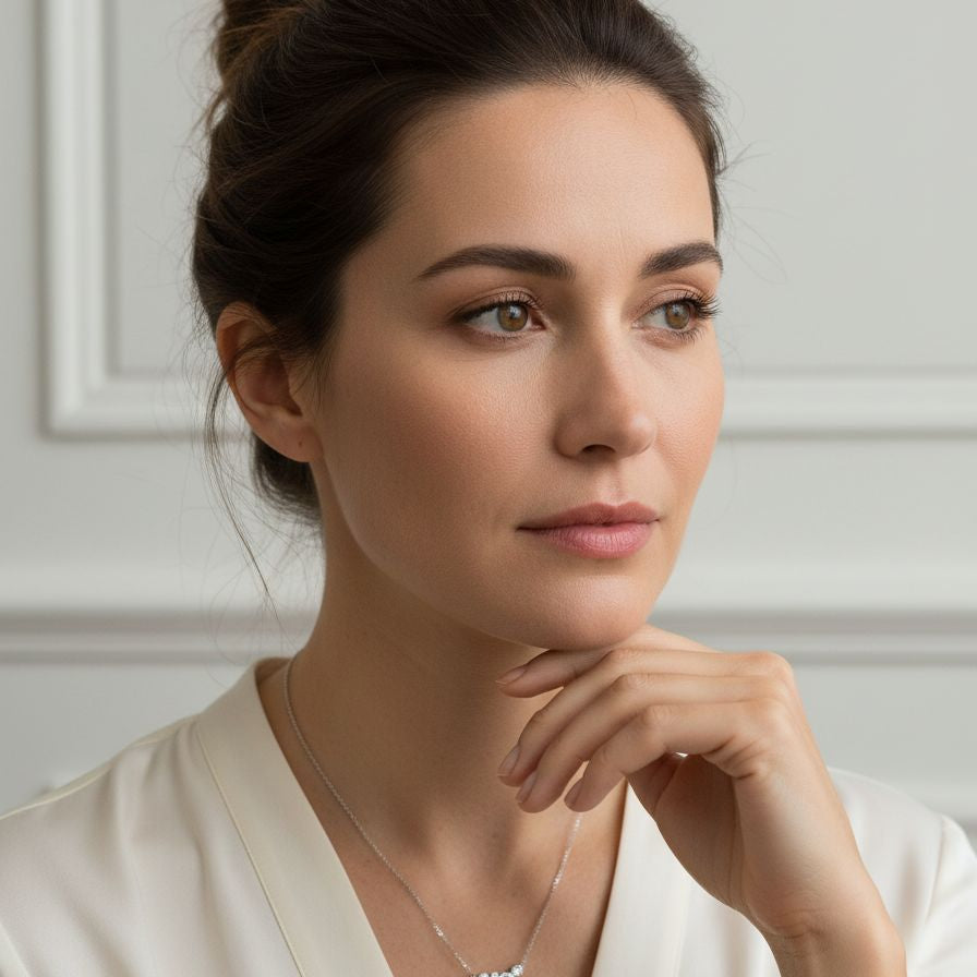 18ct White Gold Diamond Cascata Necklace