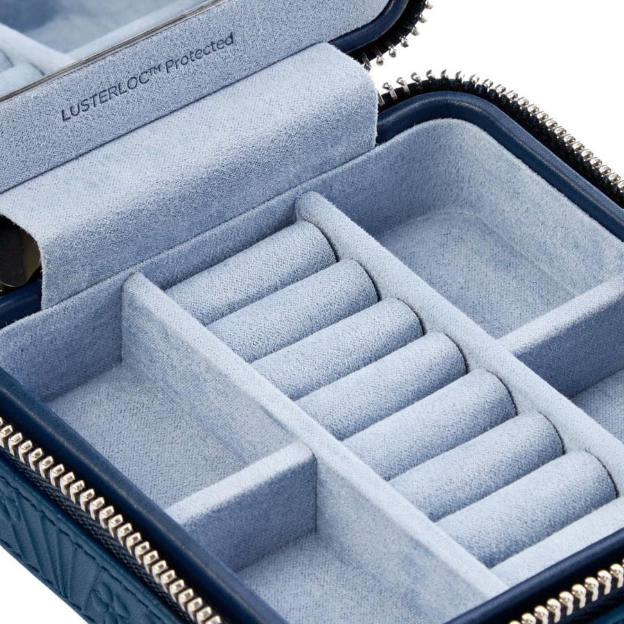 Navy Liberty 'Ianthe' Leather Small Jewellery Travel Case