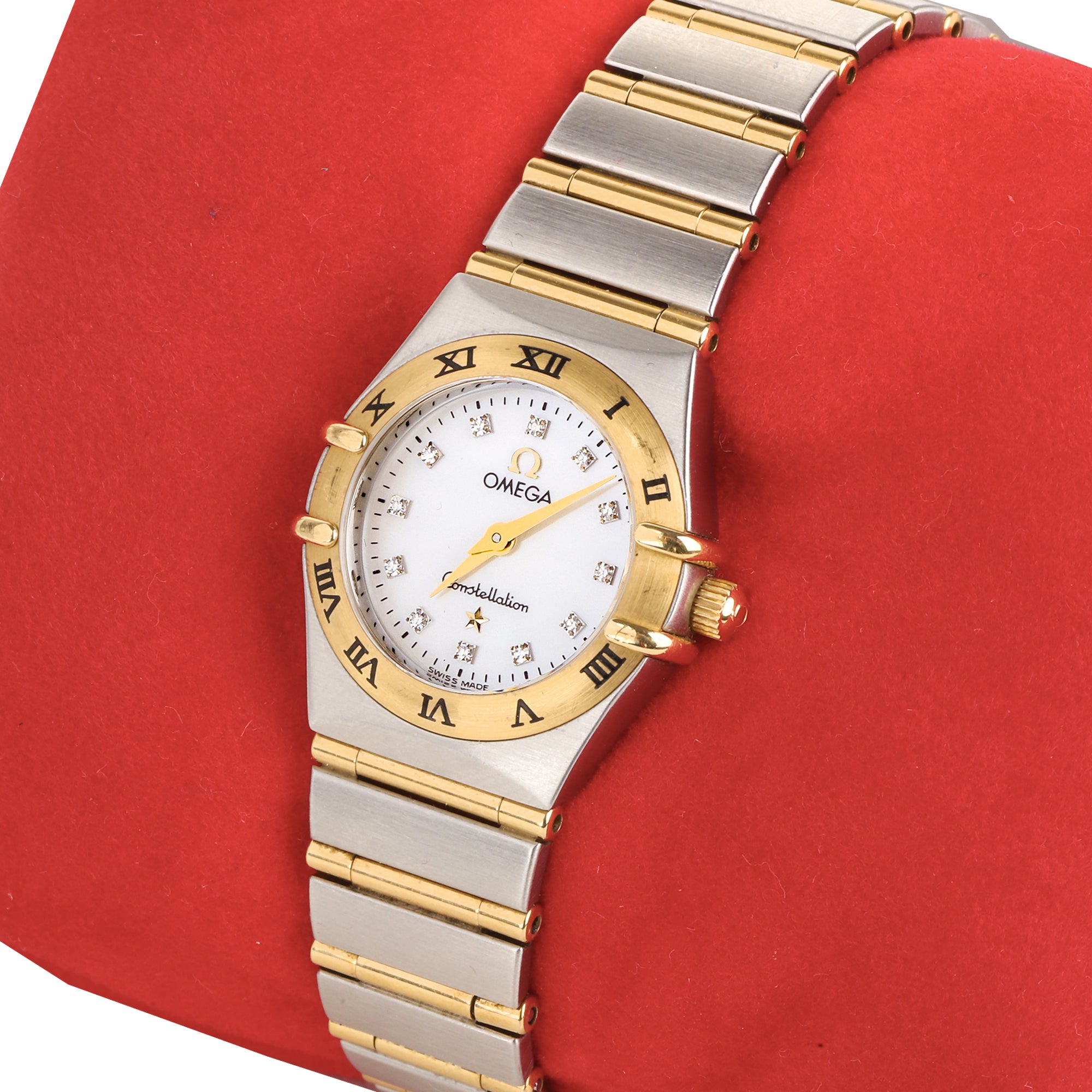 Omega Constellation Steel and Gold Mother of Pearl Diamond Dot Dial Pre-Owned Watch