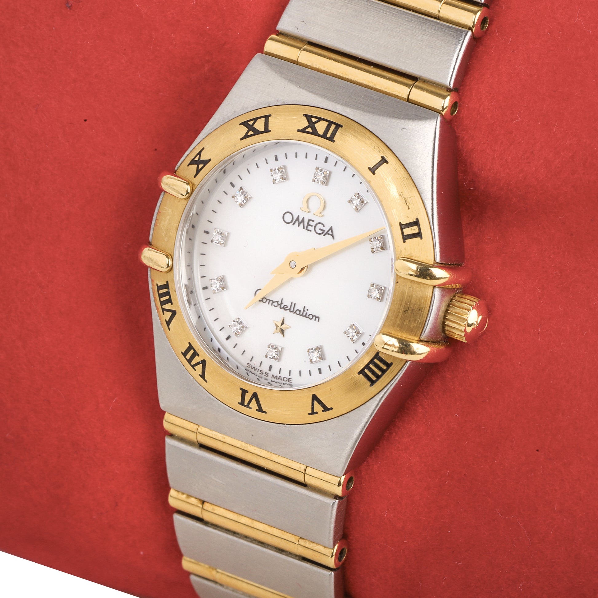 Omega Constellation Steel and Gold Mother of Pearl Diamond Dot Dial Pre-Owned Watch