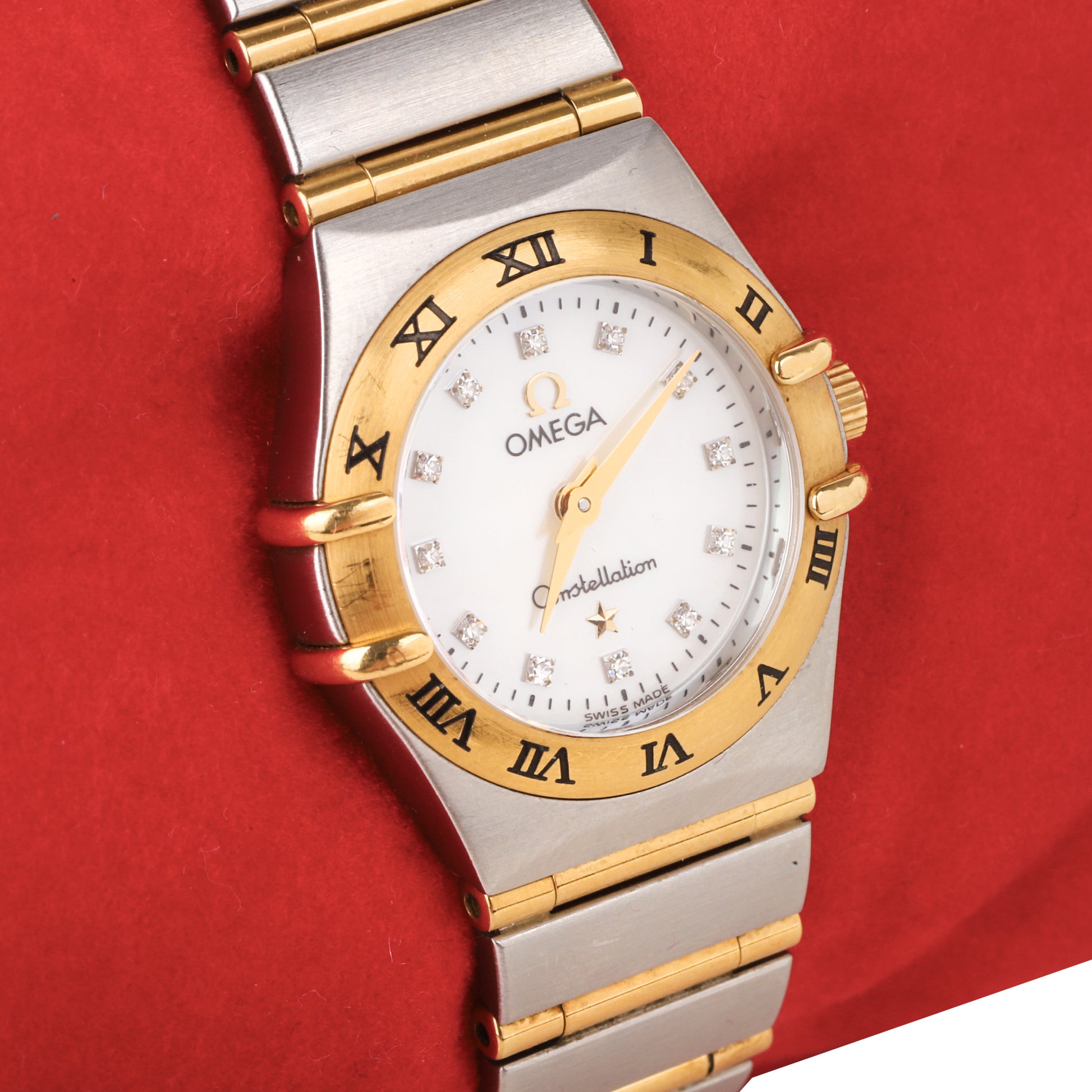 Omega Constellation Steel and Gold Mother of Pearl Diamond Dot Dial Pre-Owned Watch