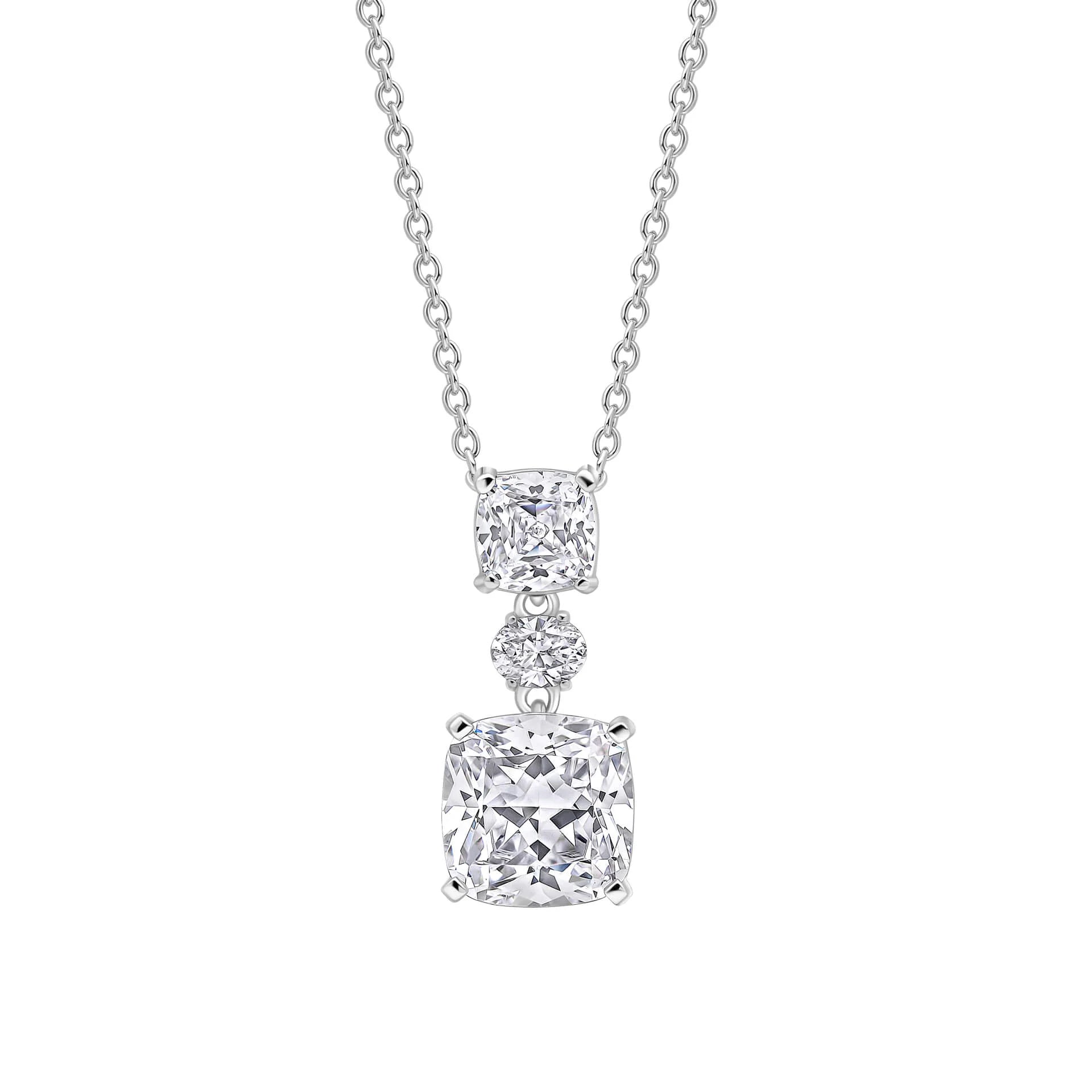 Diamonfire Cushion & Oval Cut Cubic Zirconia Necklace