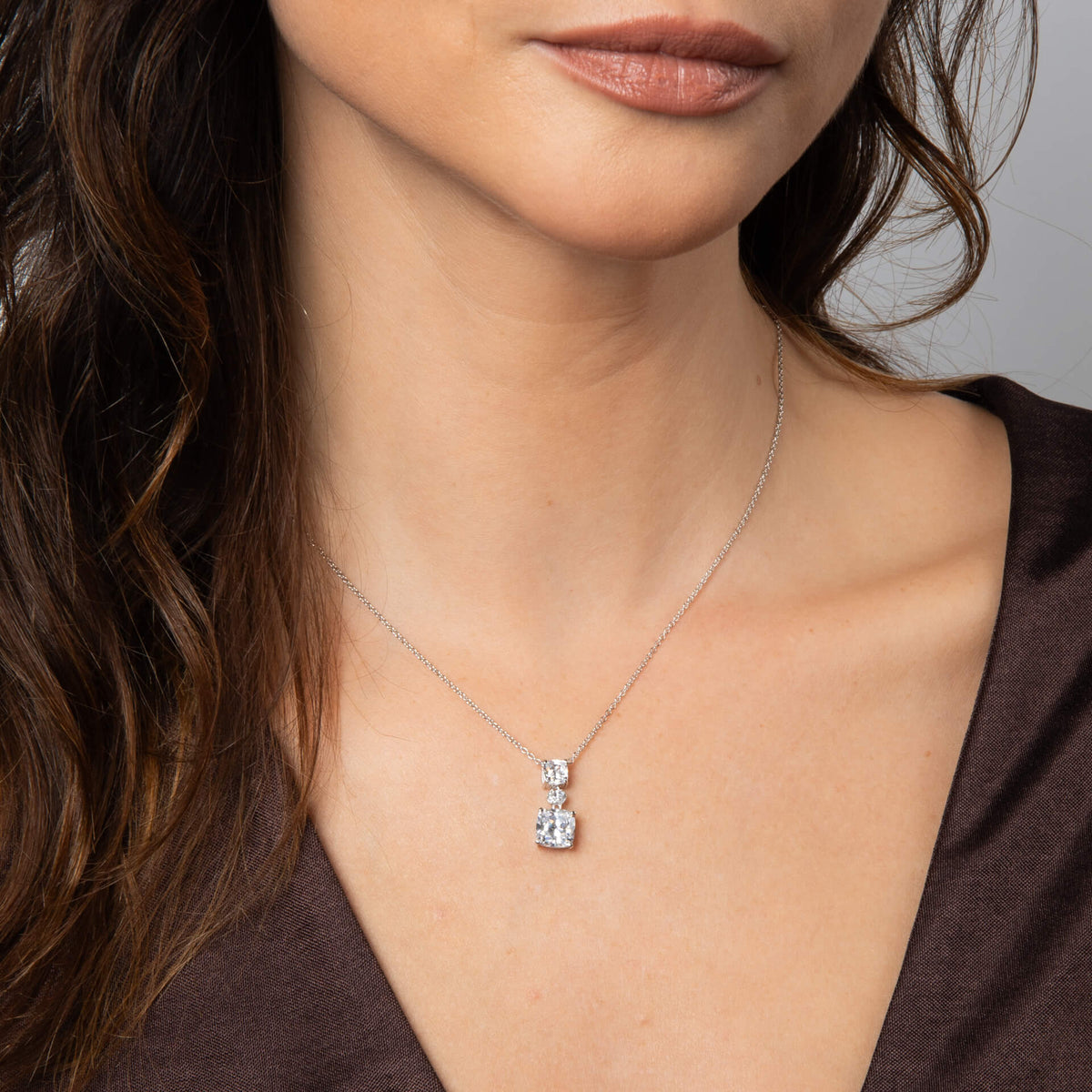 Diamonfire Cushion & Oval Cut Cubic Zirconia Necklace