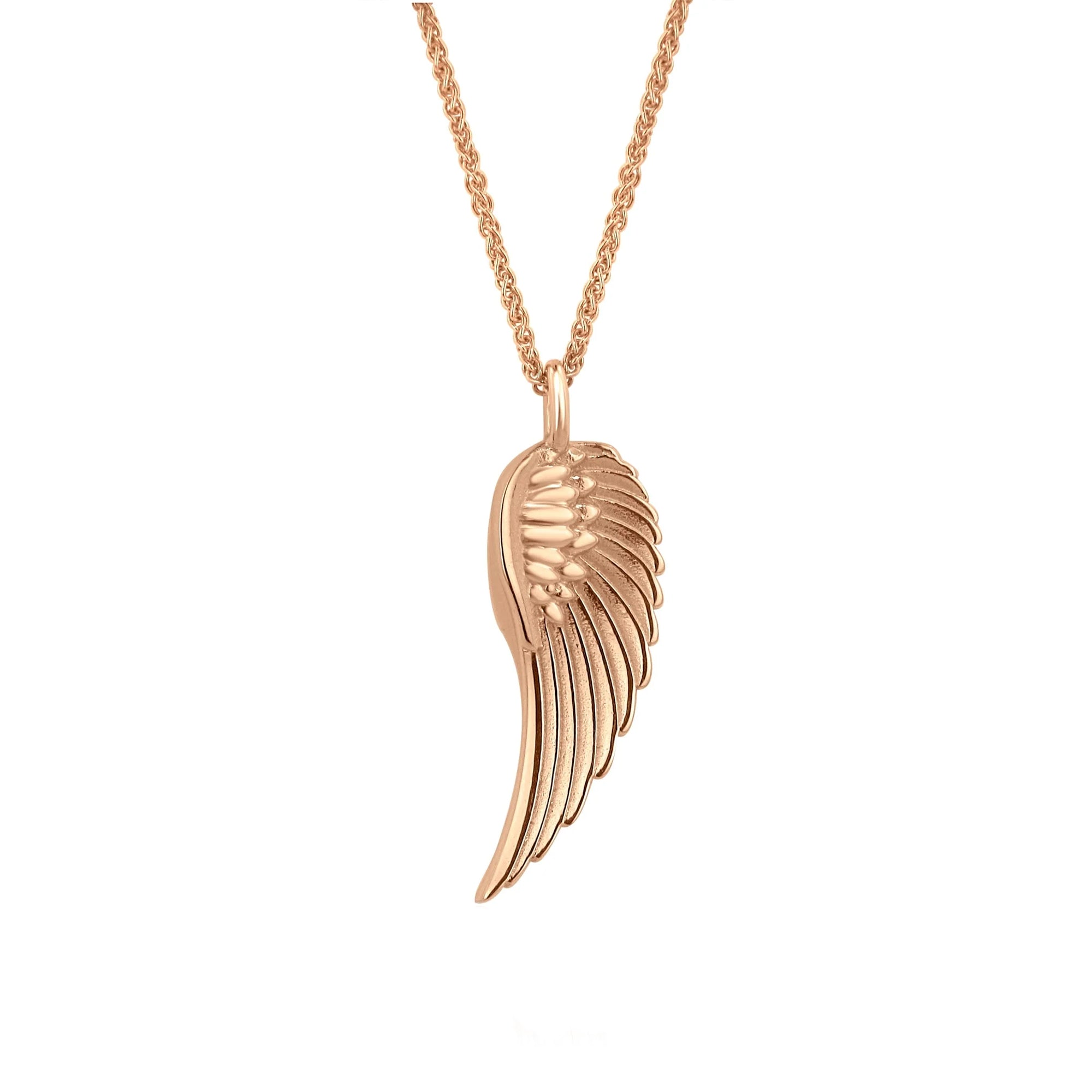 Unique Feather Wing Necklace in Rose Gold