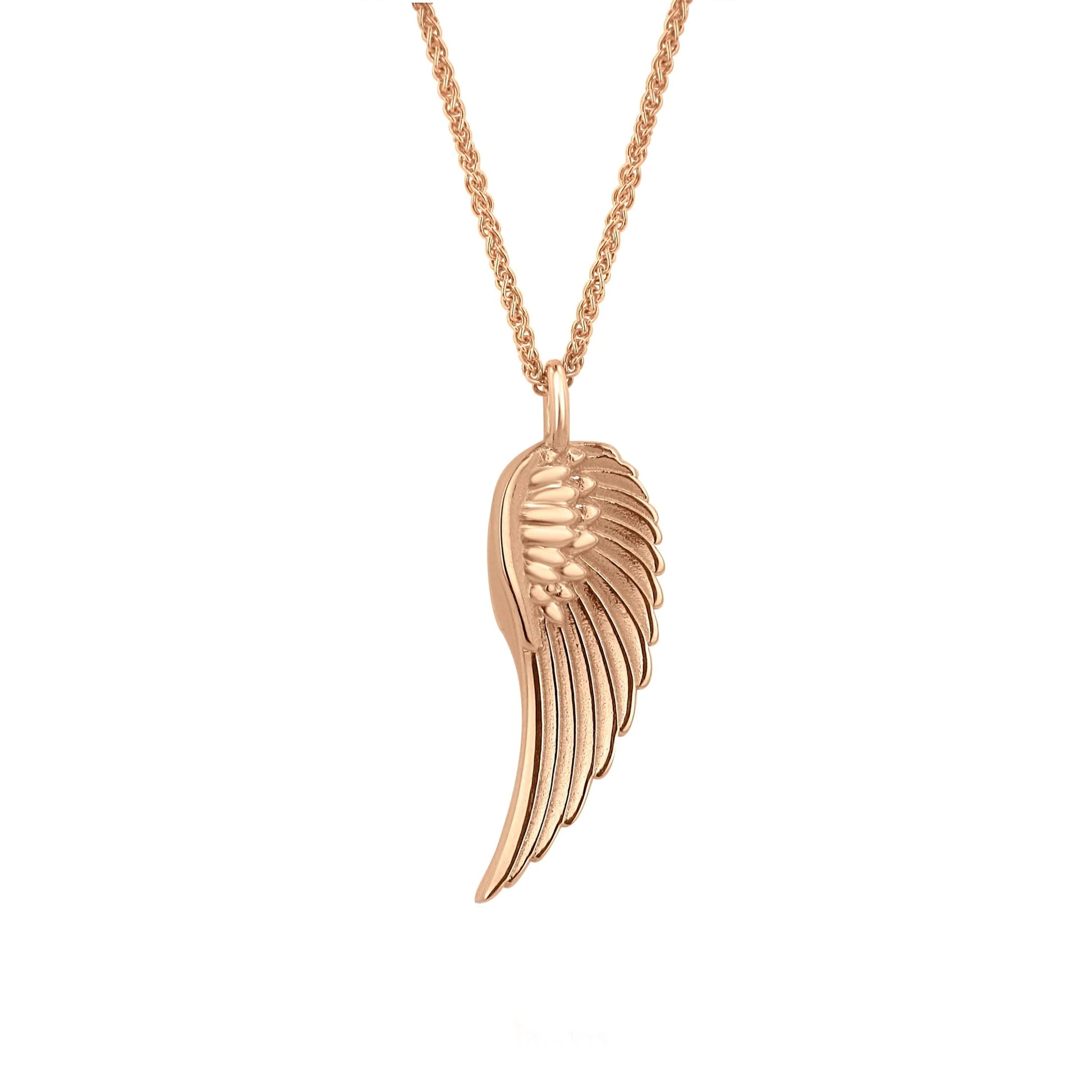 Unique Feather Wing Necklace in Rose Gold