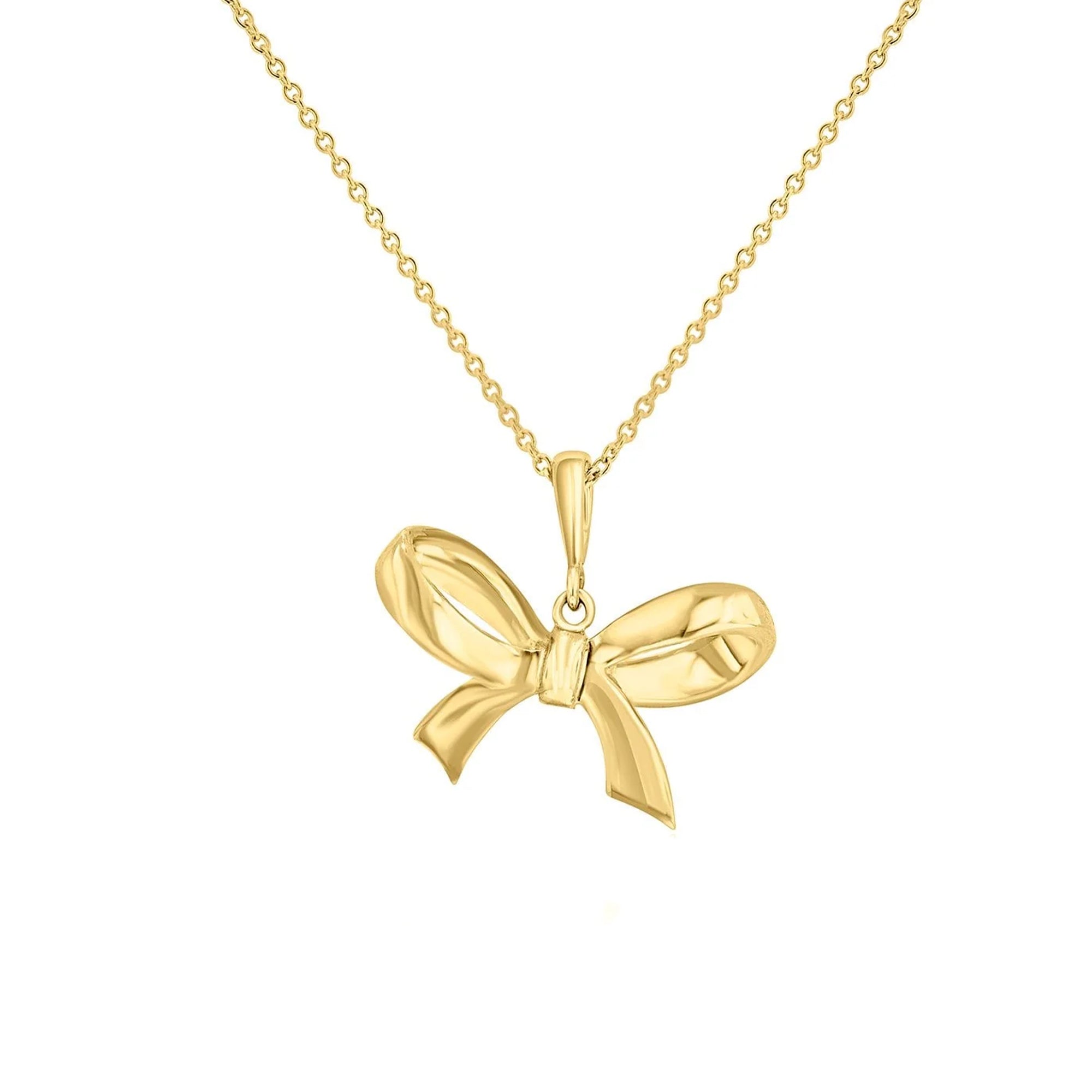 9ct Yellow Gold Bow Necklace