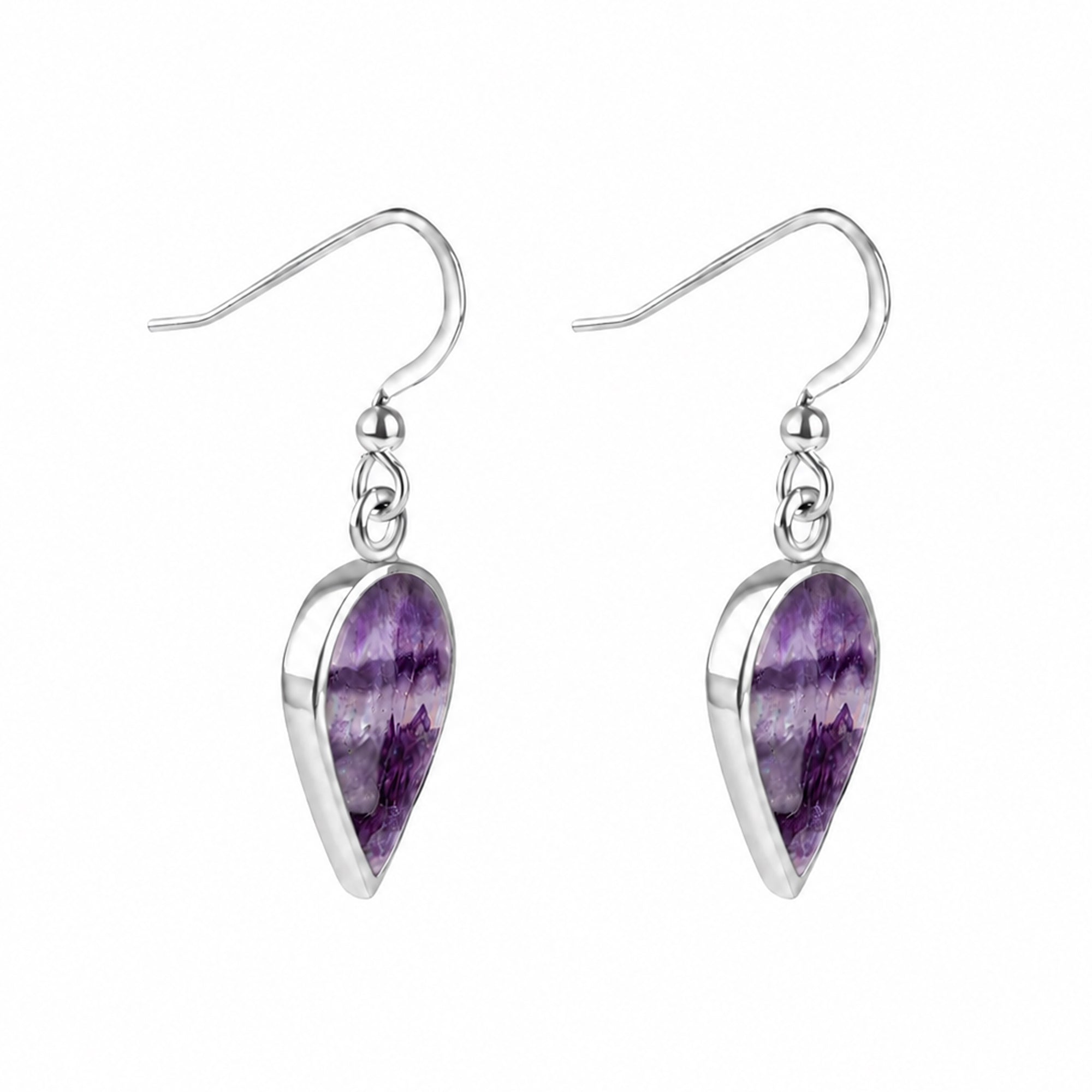 Pear Shape Blue John Silver Drop Earrings