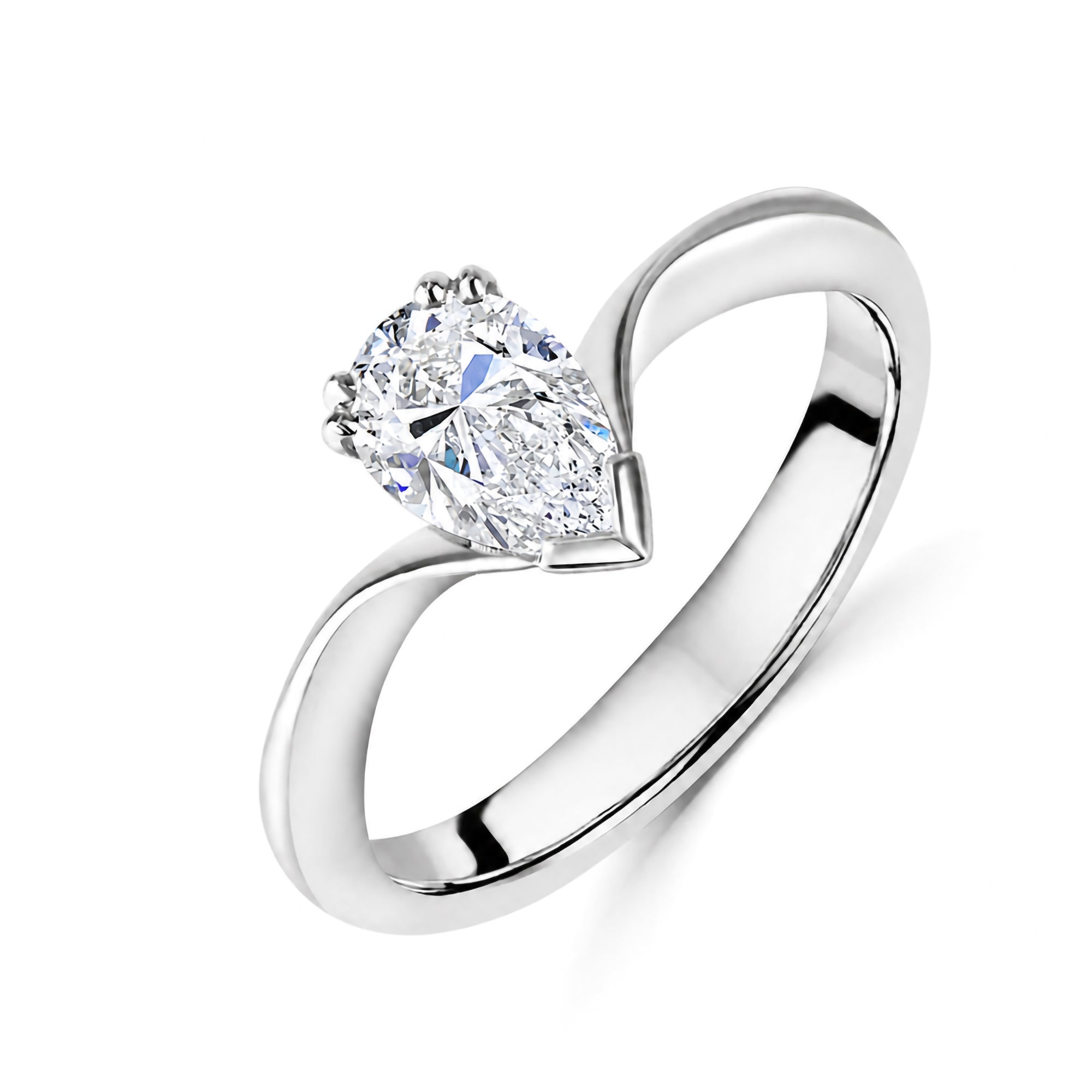 Pear Shape Diamond 0.71ct Engagement Ring