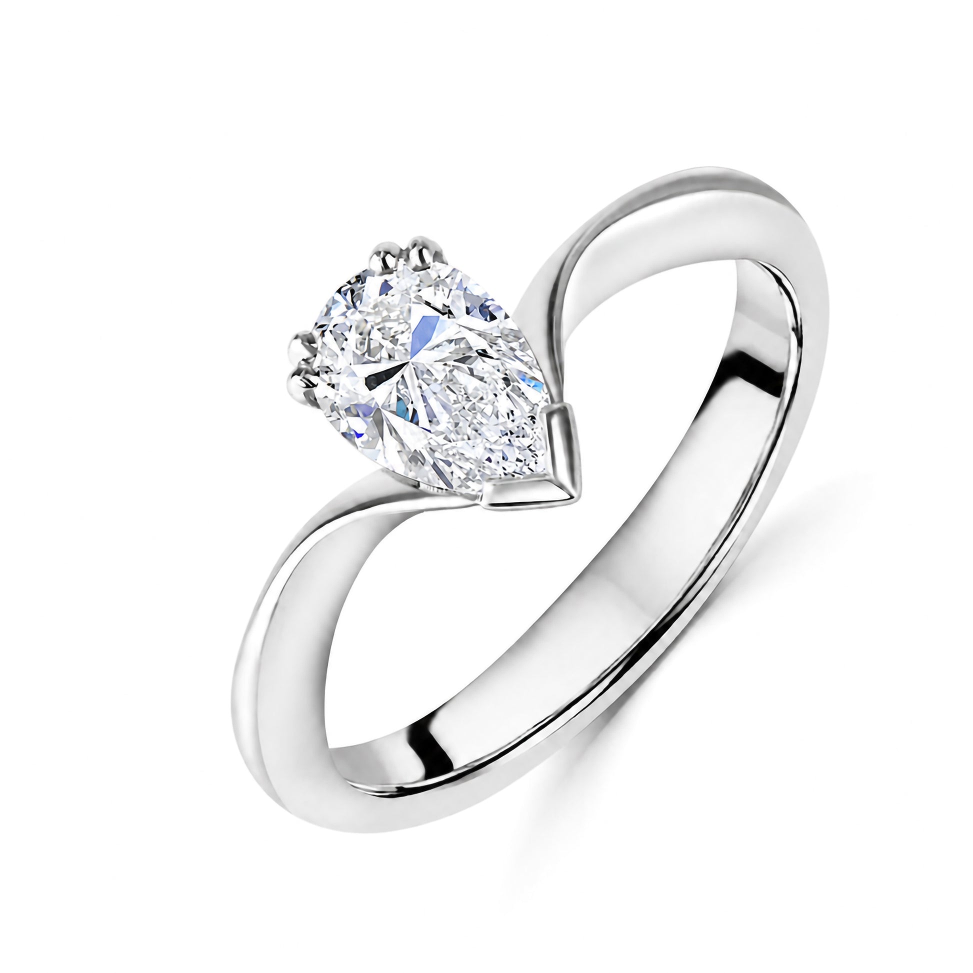 Pear Shape Diamond 0.71ct Engagement Ring