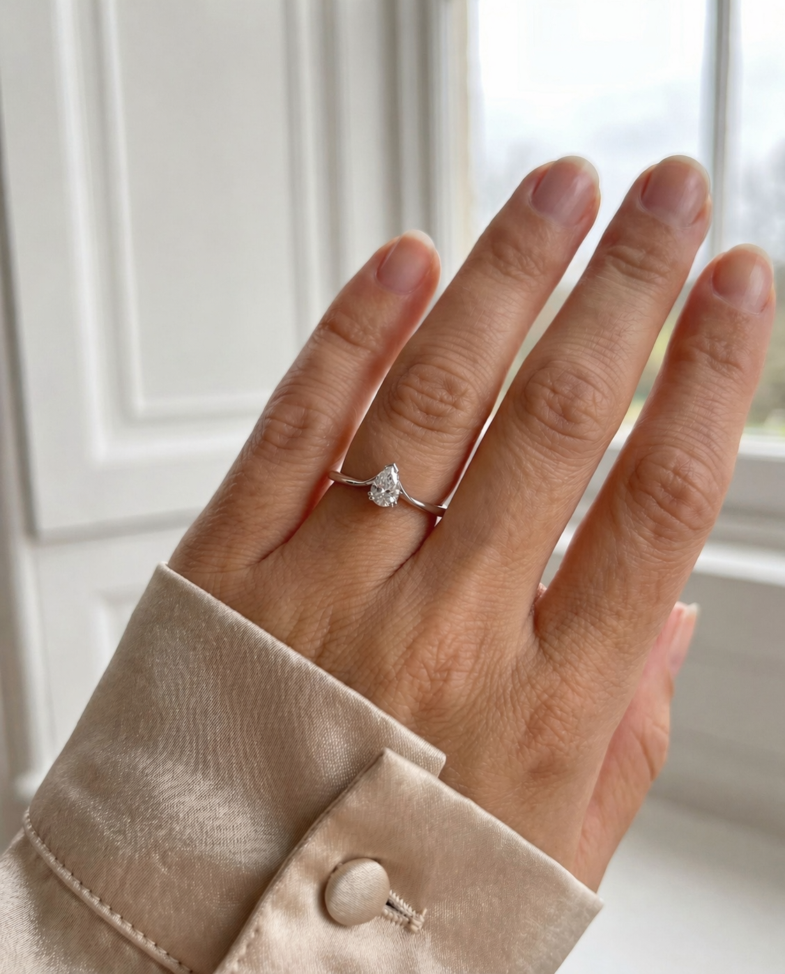 Pear Shape Diamond 0.71ct Engagement Ring