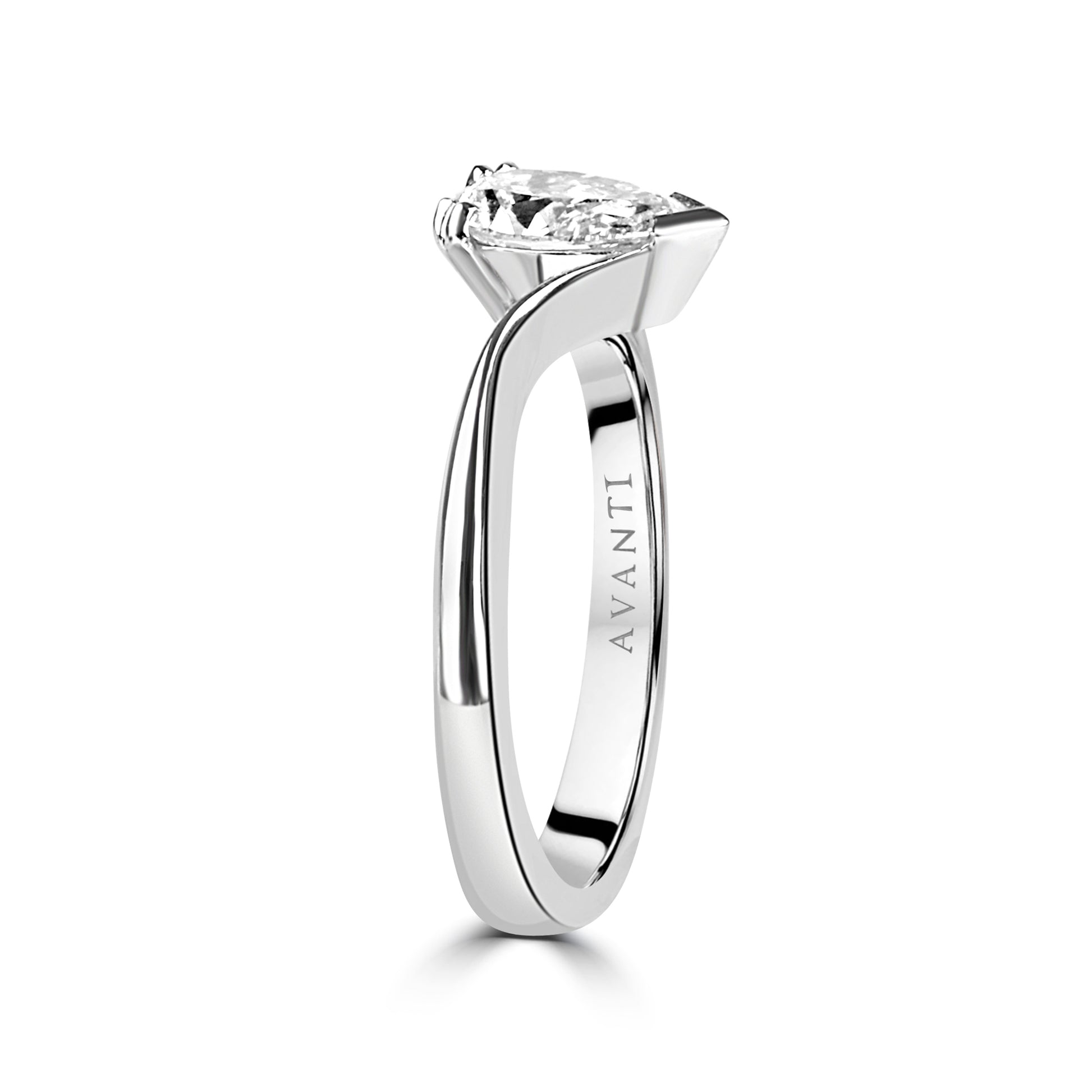 Pear Shape Diamond 0.71ct Engagement Ring