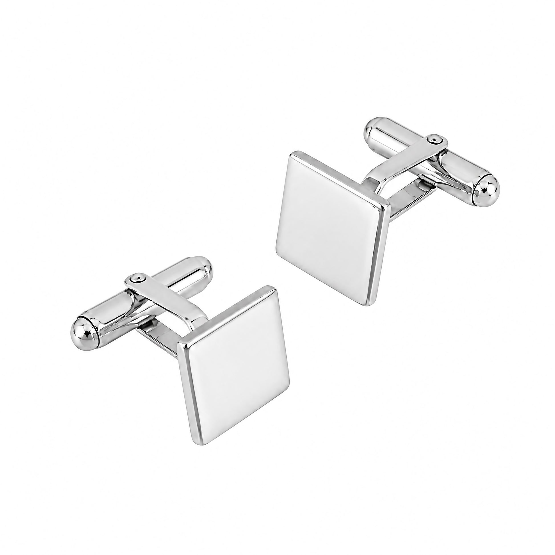 Plain Square Cufflinks in Silver