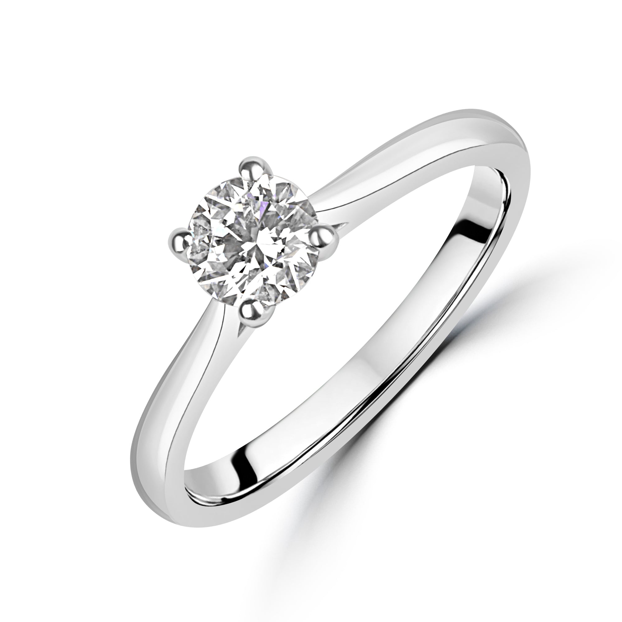 Platinum 0.50ct Round Brilliant Cut Diamond Engagement Ring