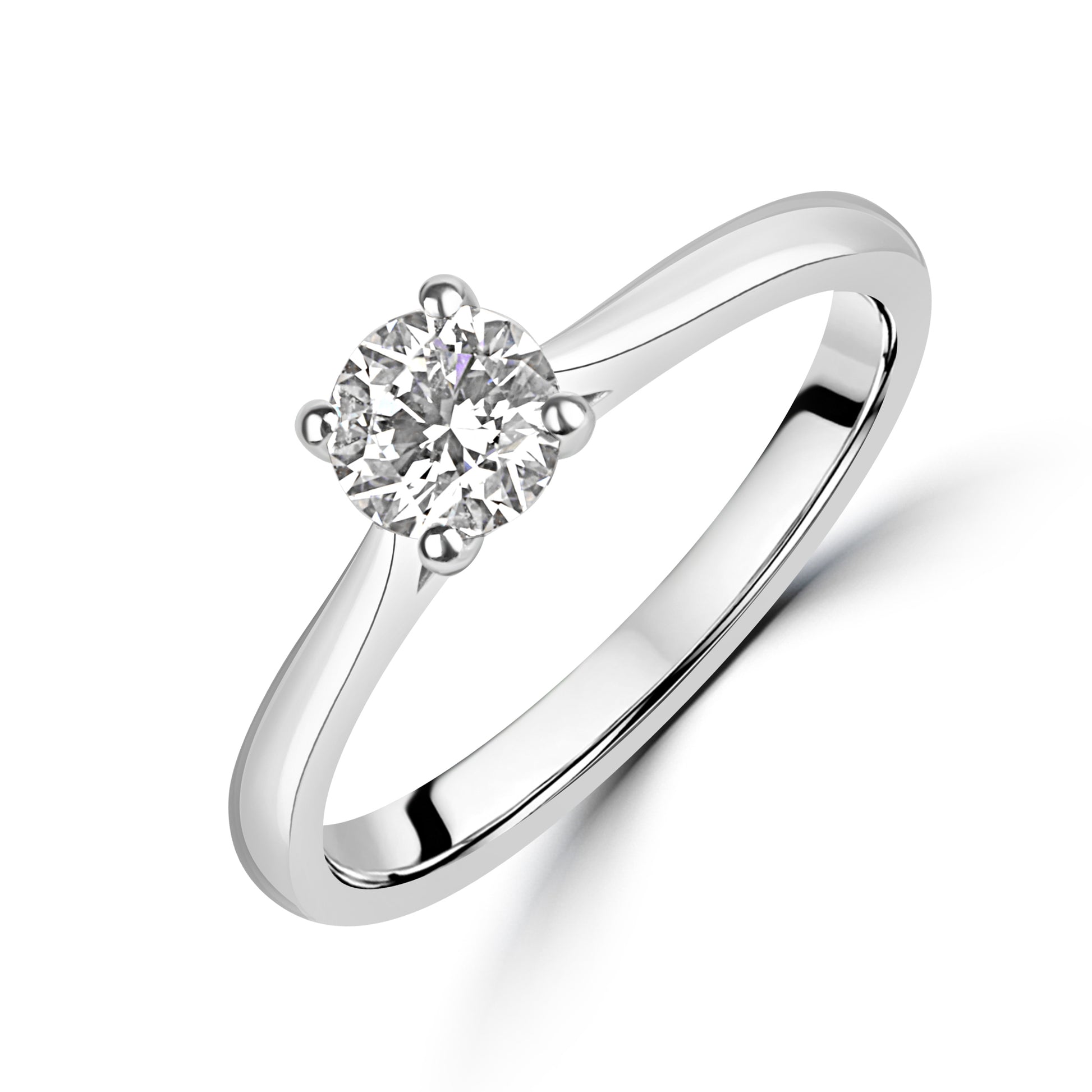 Platinum 0.50ct Round Brilliant Cut Diamond Engagement Ring