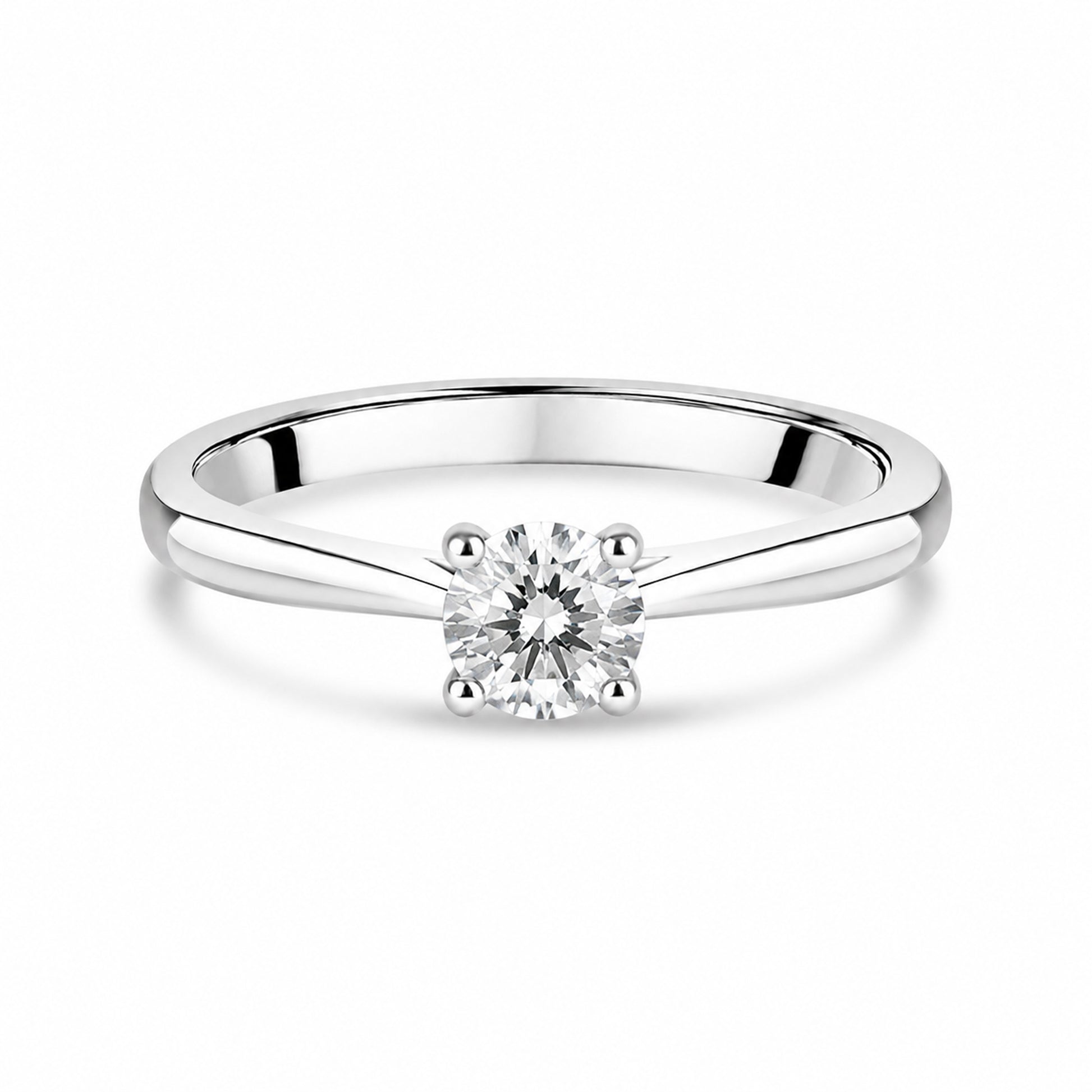 Platinum 0.50ct Round Brilliant Cut Diamond Engagement Ring
