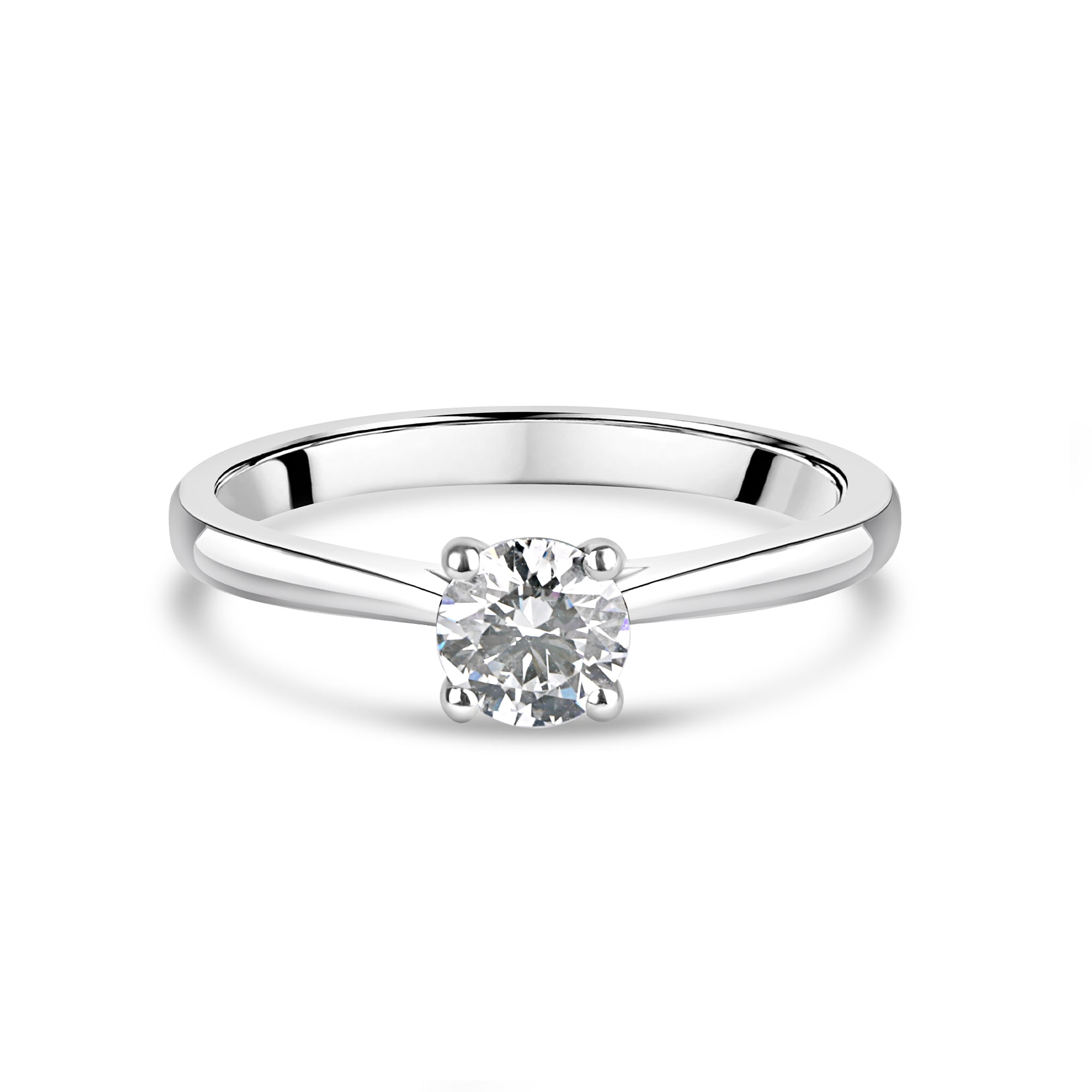 Platinum 0.50ct Round Brilliant Cut Diamond Engagement Ring