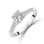 Platinum 0.72ct Round Diamond Engagement Ring With Diamond Band