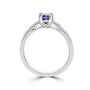 Platinum 1.07ct Octagonal Cut Tanzanite With Princess Cut Diamond Band Ring
