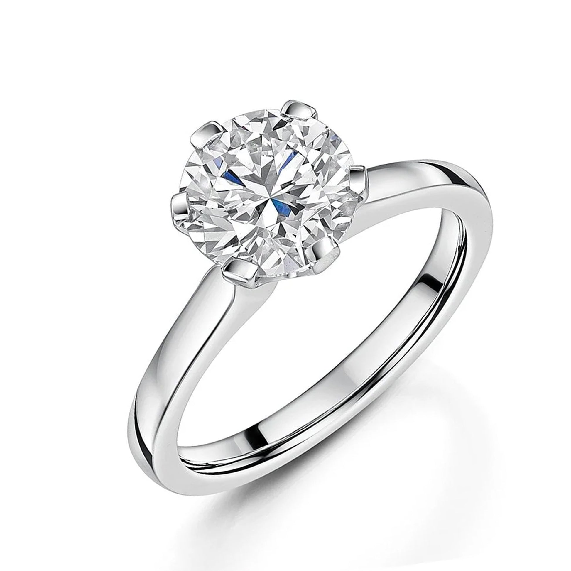 Platinum 2.11ct RBC Lab Grown Diamond Engagement Ring