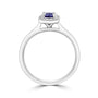 Platinum Dress Ring with 0.64ct Round Brilliant Cut Sapphire And Diamond Halo