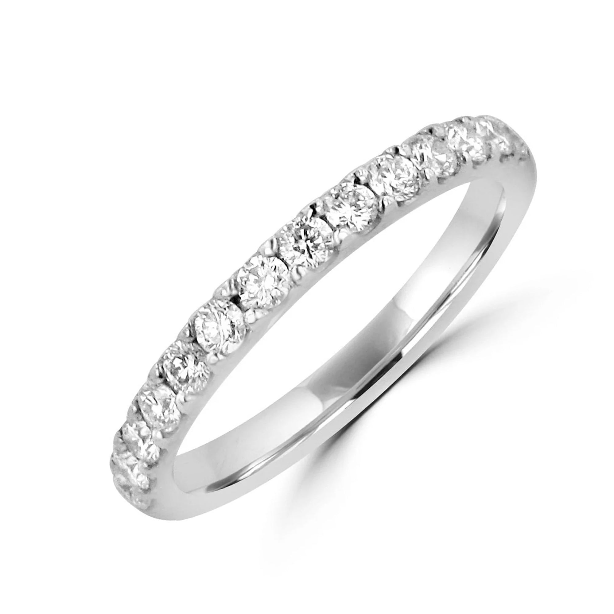 Platinum Round Diamond 2.1mm Wide Band Ring