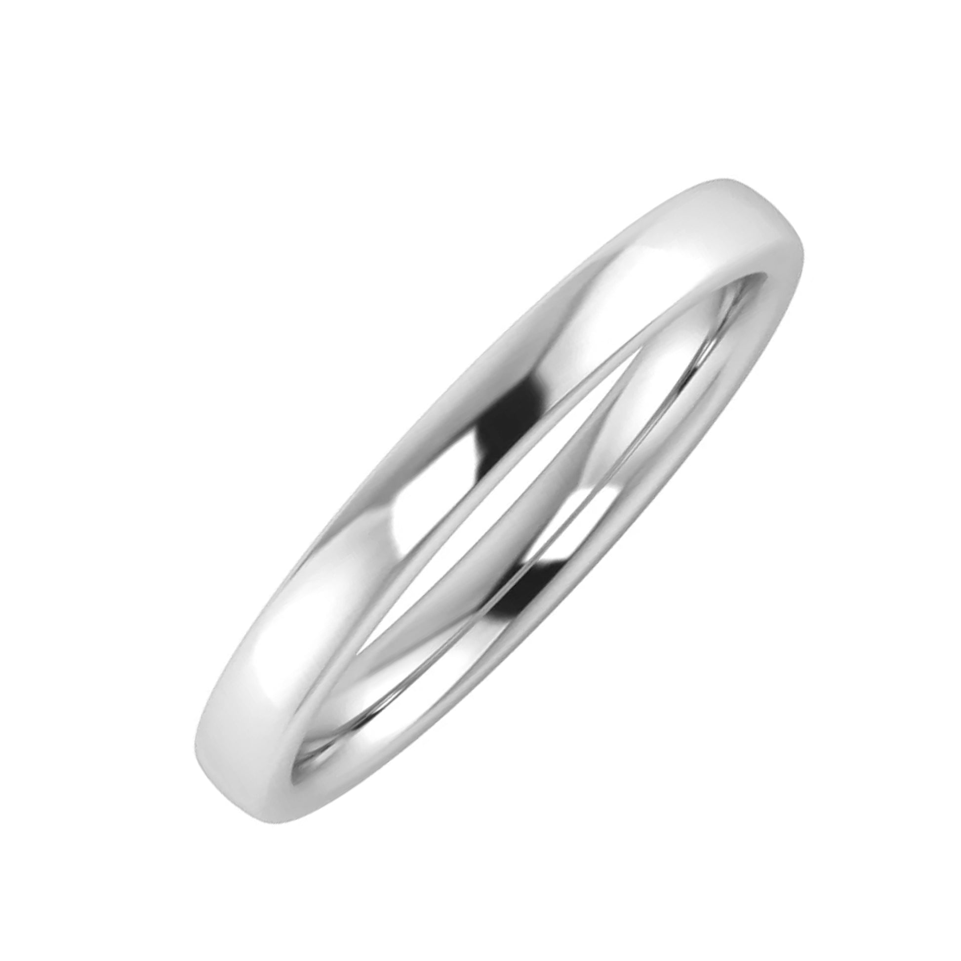Platinum 2.5mm Slight Court Wedding Ring (Medium Weight)