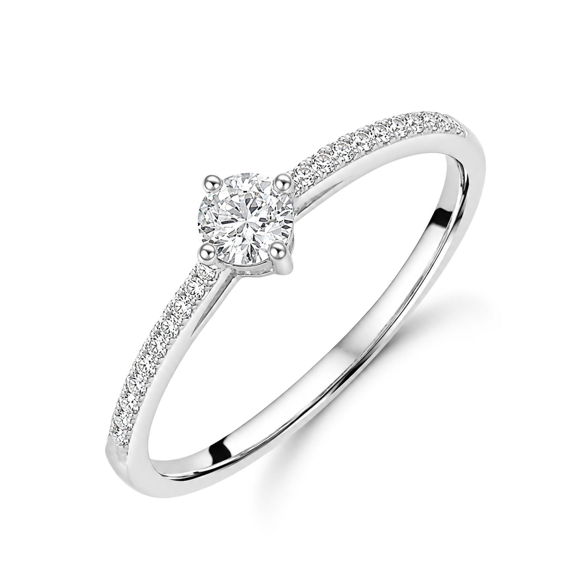 Platinum 0.20ct Round Diamond Ring