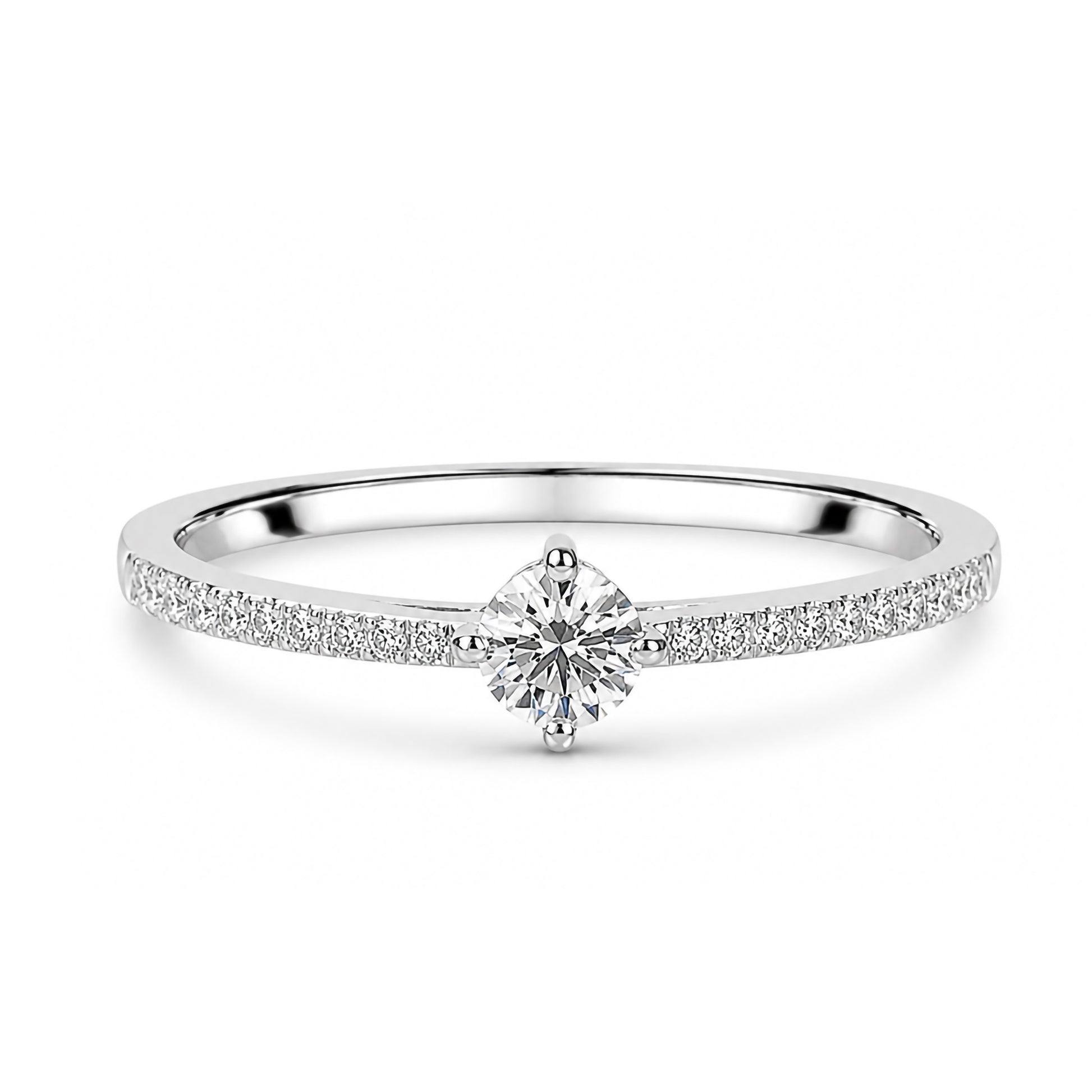 Platinum 0.20ct Round Diamond Ring