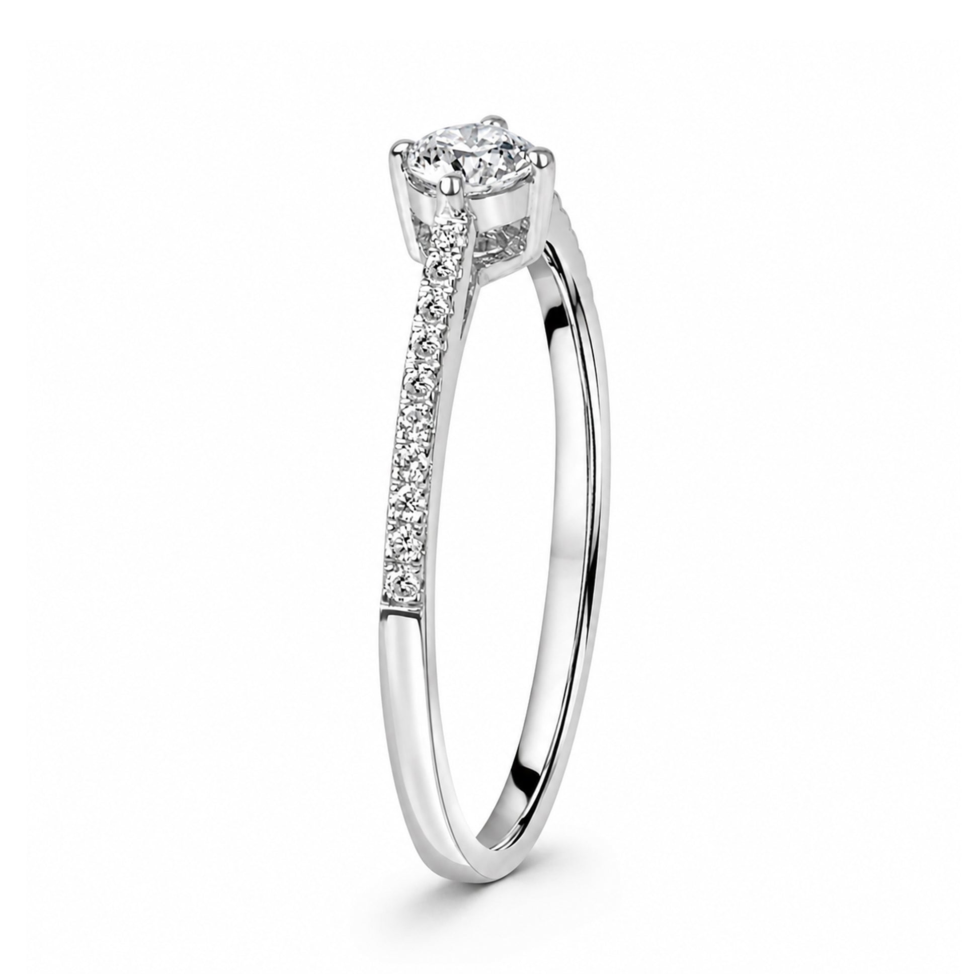 Platinum 0.20ct Round Diamond Ring