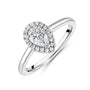 Platinum 0.50ct Pear Cut Diamond Halo Cluster Ring