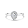 Platinum 0.50ct Pear Cut Diamond Halo Cluster Ring