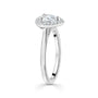 Platinum 0.50ct Pear Cut Diamond Halo Cluster Ring