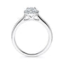 Platinum 0.50ct Pear Cut Diamond Halo Cluster Ring