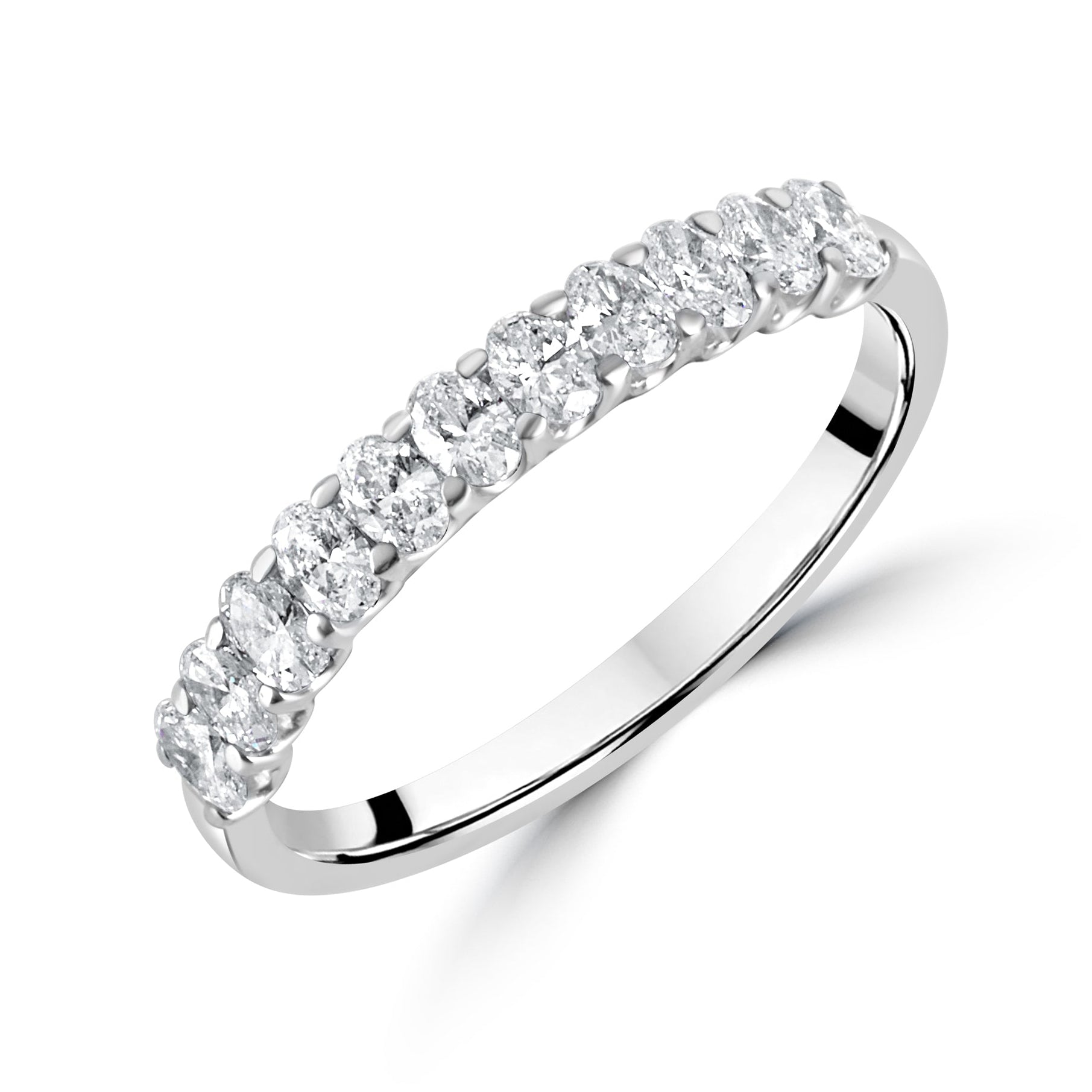 Platinum 0.60ct Oval Diamond Eternity Ring