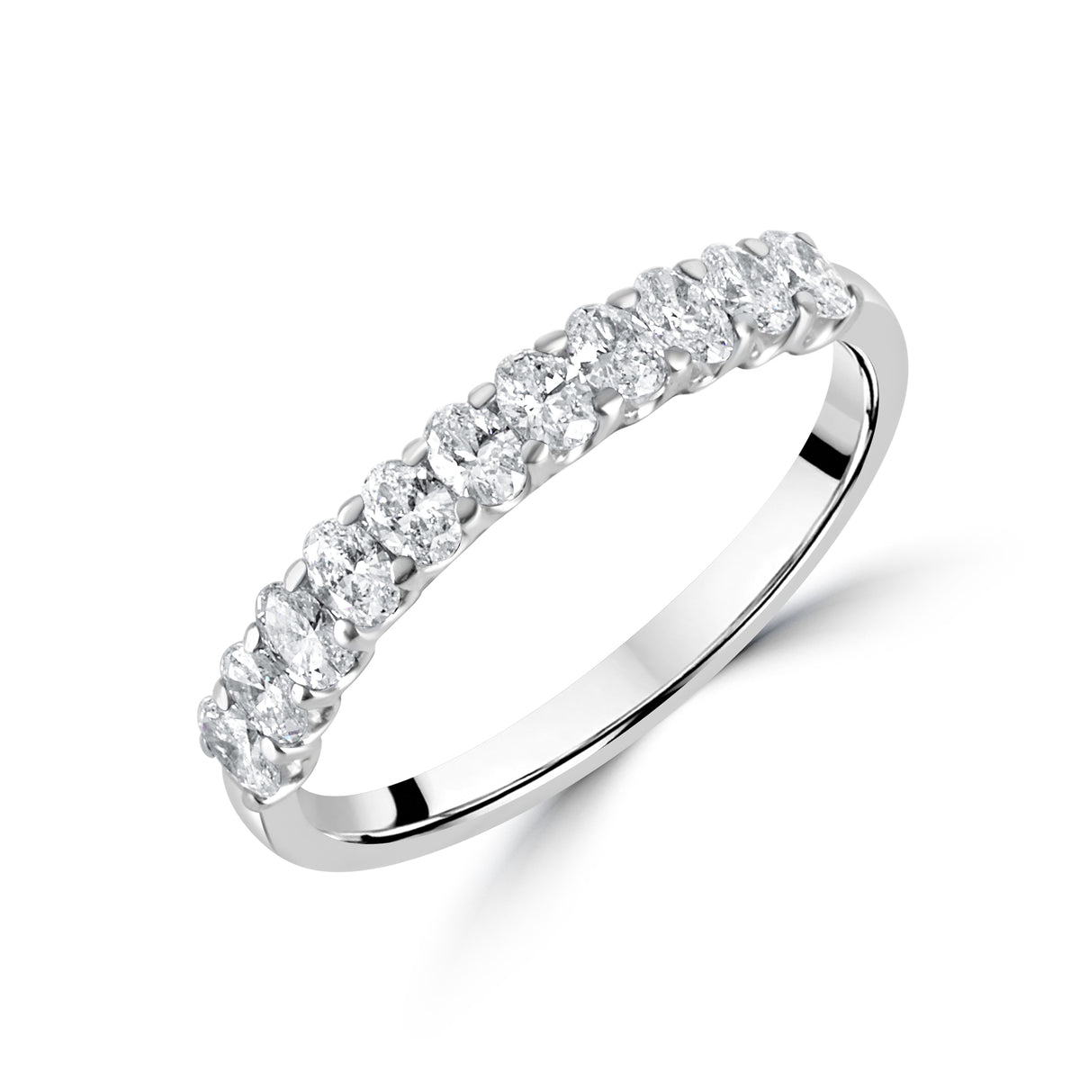 Platinum 0.60ct Oval Diamond Eternity Ring