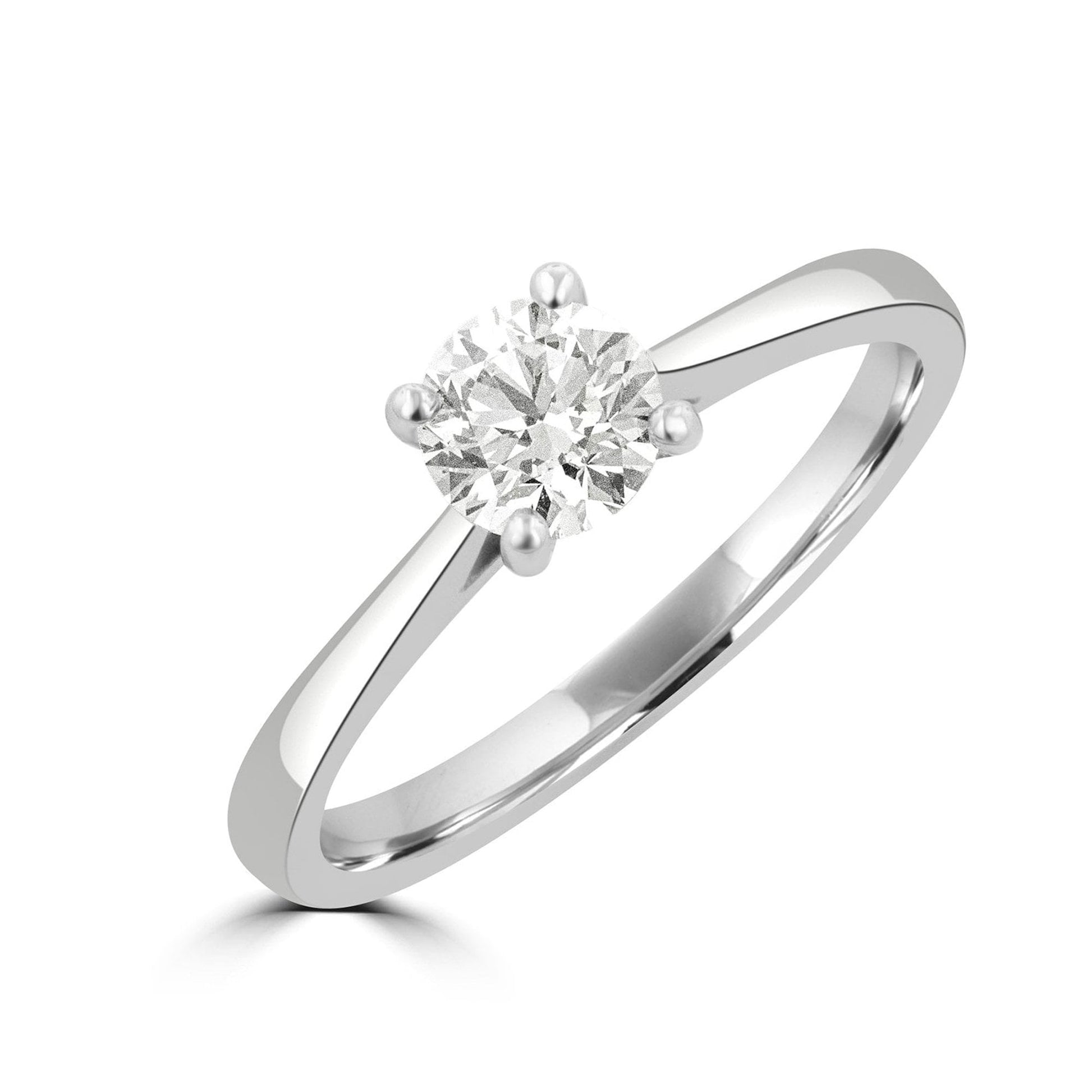 Platinum 0.60ct Round Brilliant Cut Diamond Engagement Ring
