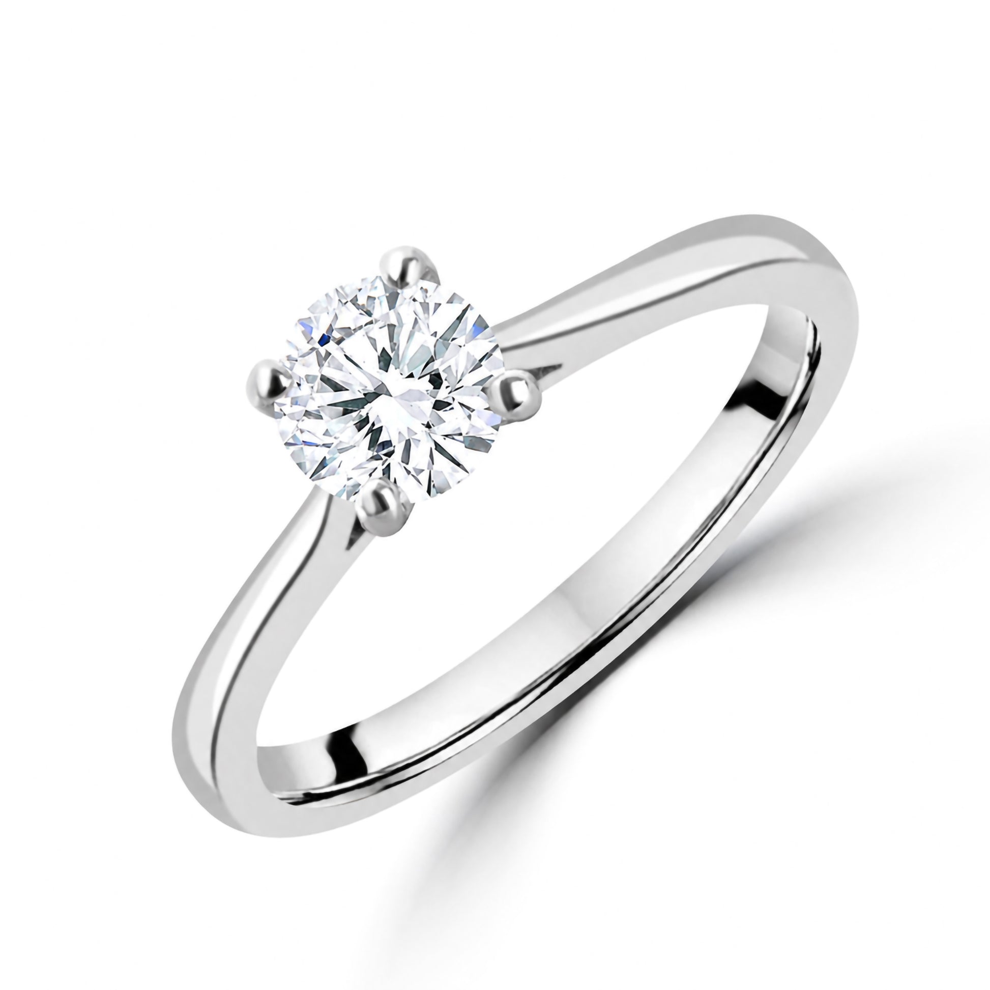Platinum 0.60ct Round Brilliant Cut Diamond Engagement Ring