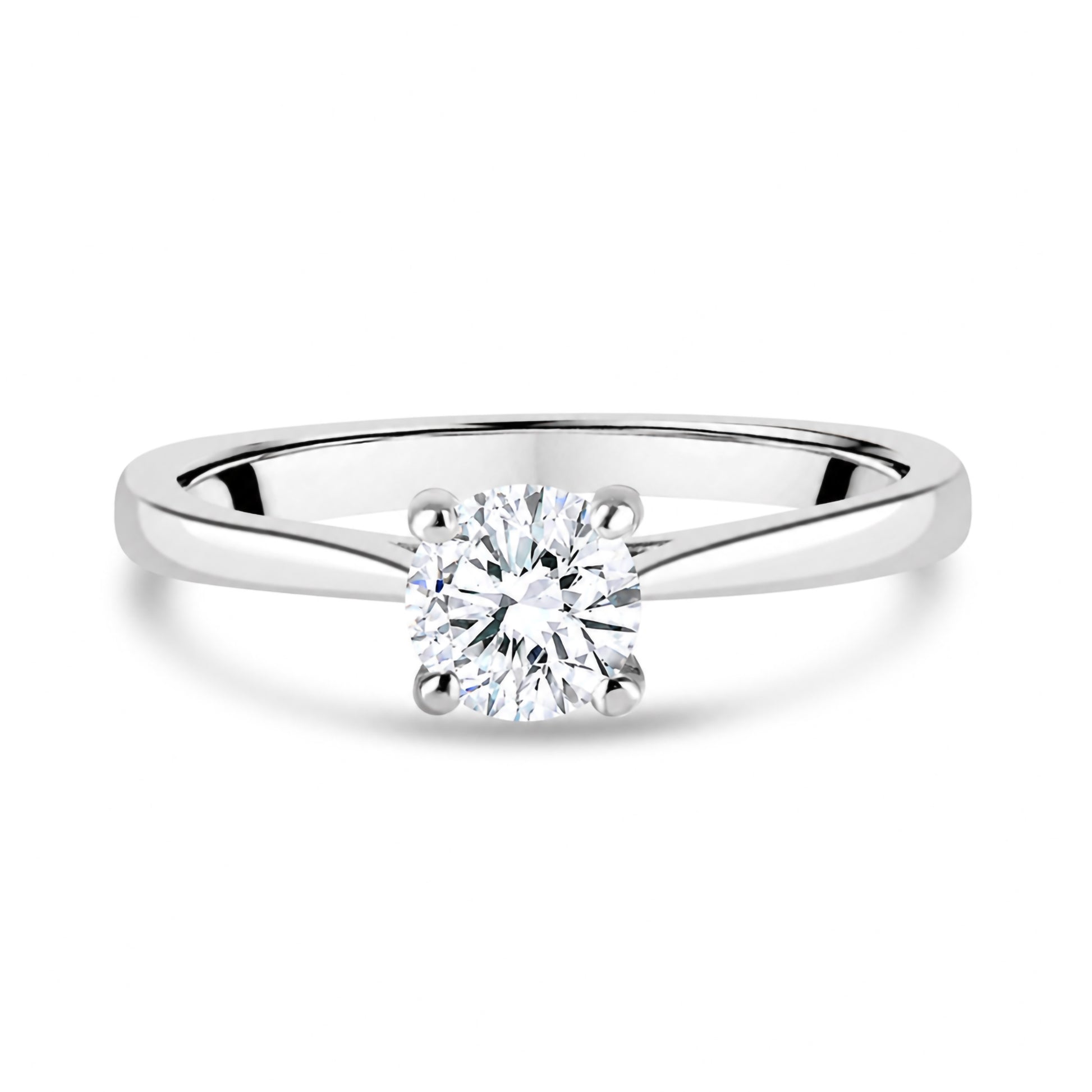 Platinum 0.60ct Round Brilliant Cut Diamond Engagement Ring