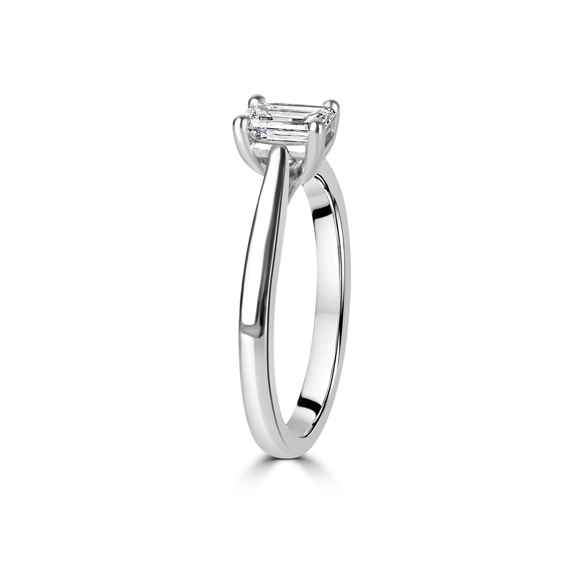 Platinum 0.62ct Emerald Lab Grown Diamond Engagement Ring