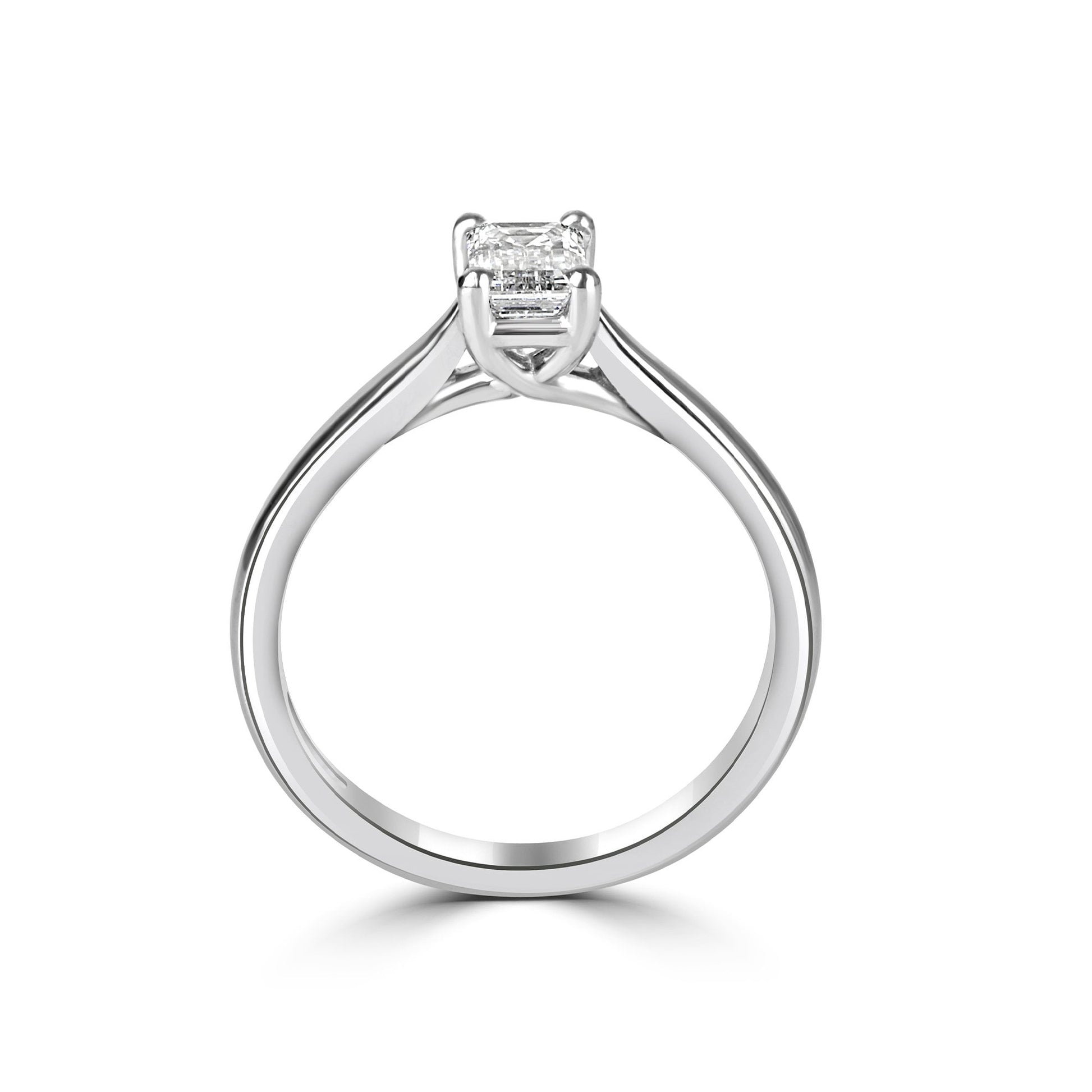 Platinum 0.62ct Emerald Lab Grown Diamond Engagement Ring