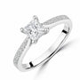 Platinum 0.65ct Princess Cut Diamond Engagement Ring and Diamond Set Band