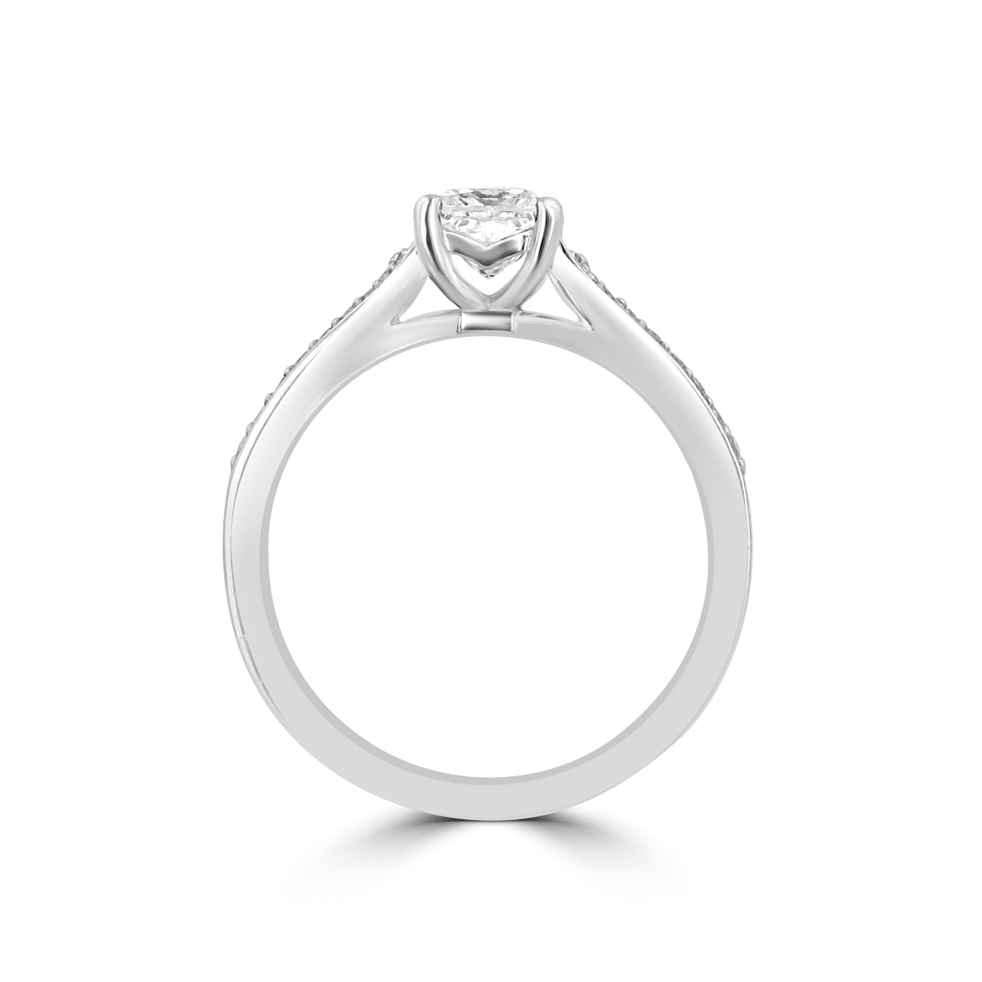 Platinum 0.65ct Princess Cut Diamond Engagement Ring and Diamond Set Band