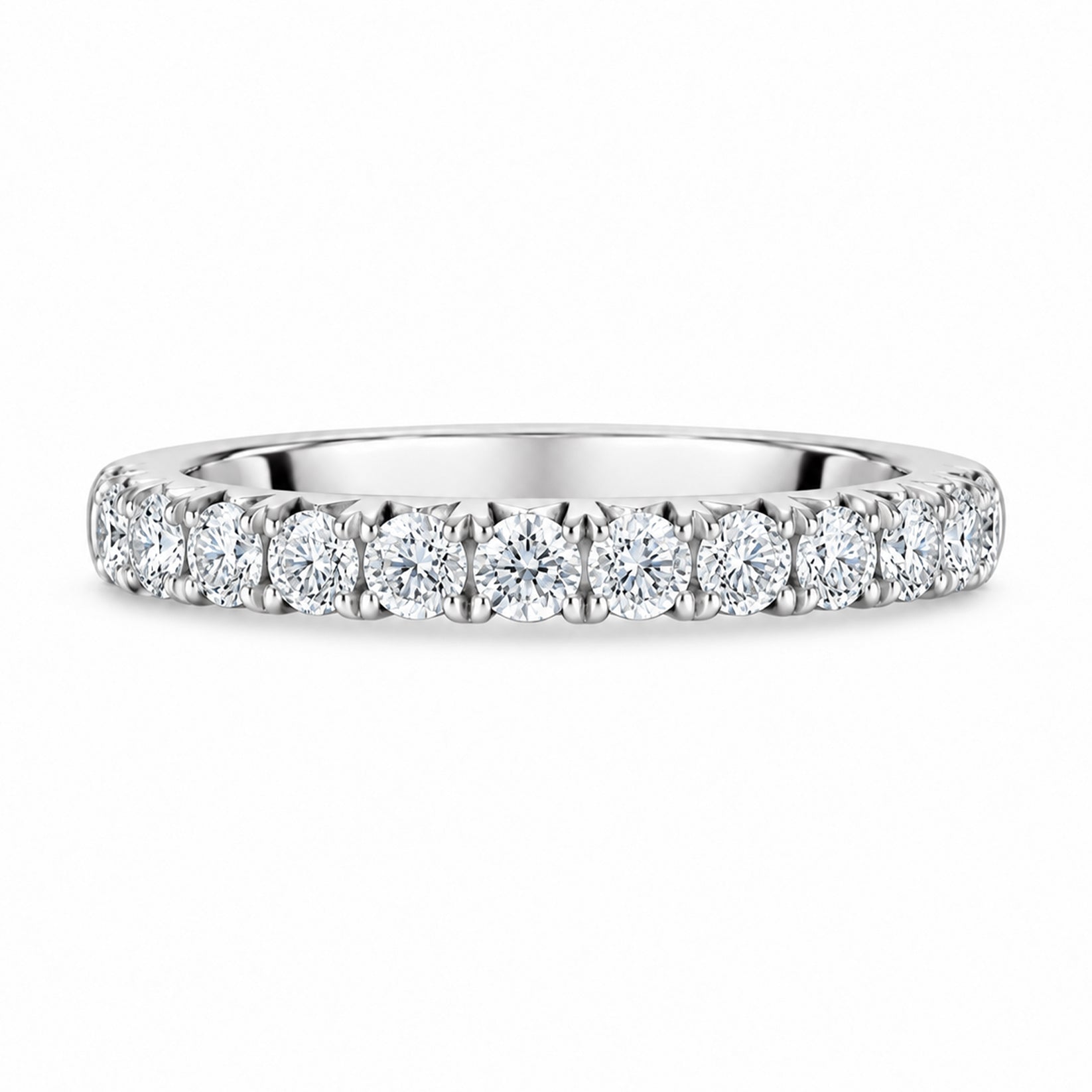 Platinum 0.75ct Round Brilliant Cut Diamond Half Eternity Ring