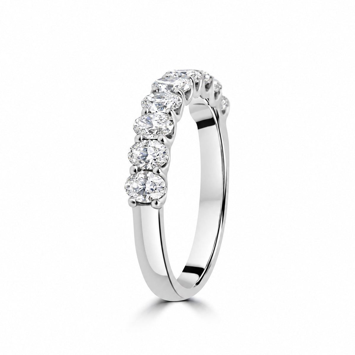 Platinum 1.10ct Oval Cut Diamond Eternity Ring