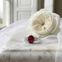 Platinum 1.25ct Ruby and Diamond Three Stone Ring