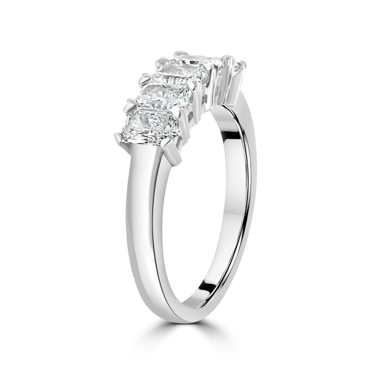 Platinum 1.45ct Radiant Cut Diamond Five-Stone Ring