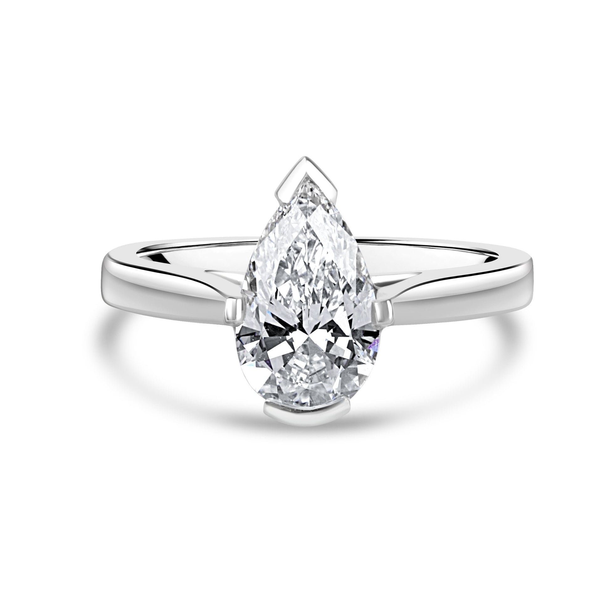Platinum 1.50ct Pear Cut Lab Grown Diamond Solitaire