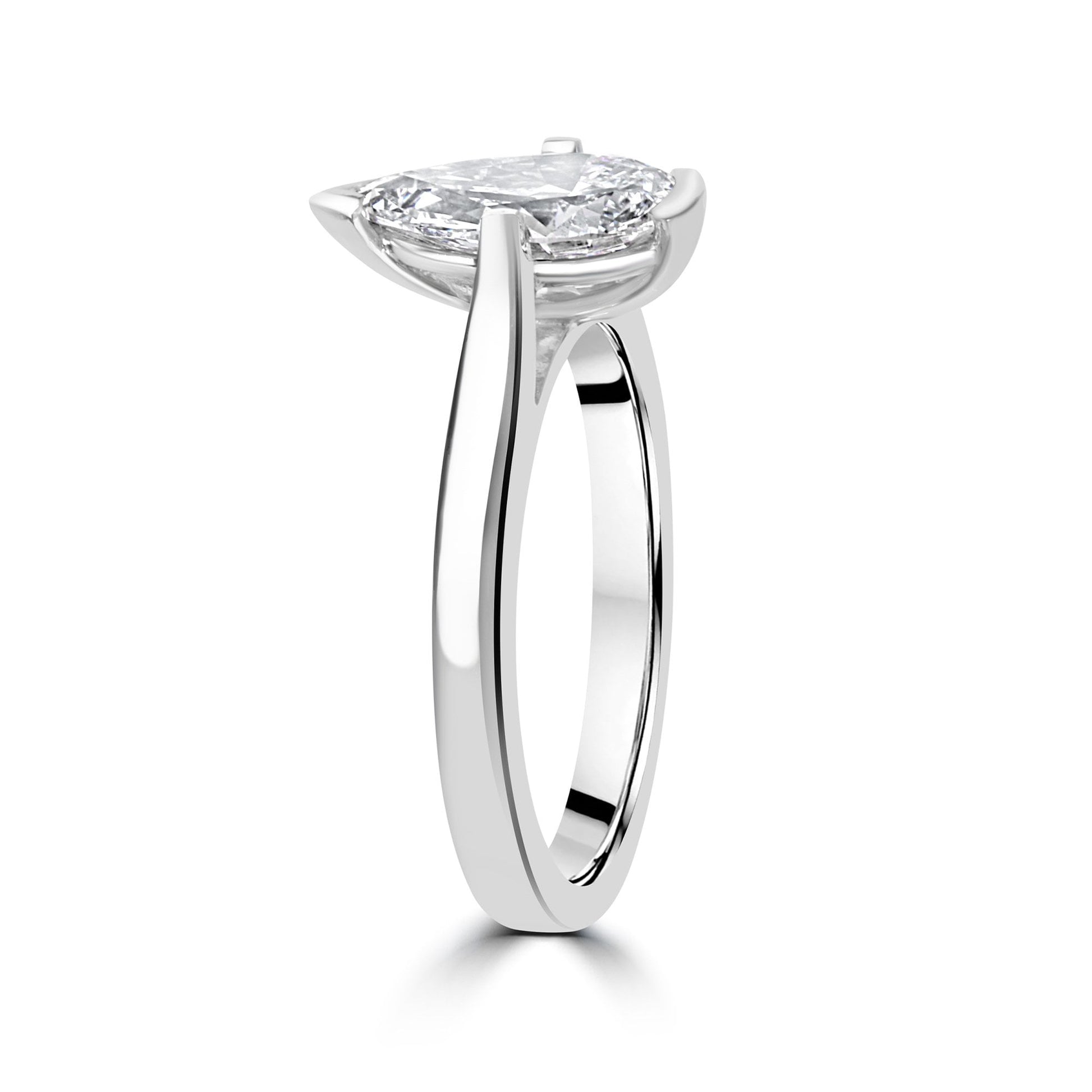 Platinum 1.50ct Pear Cut Lab Grown Diamond Solitaire