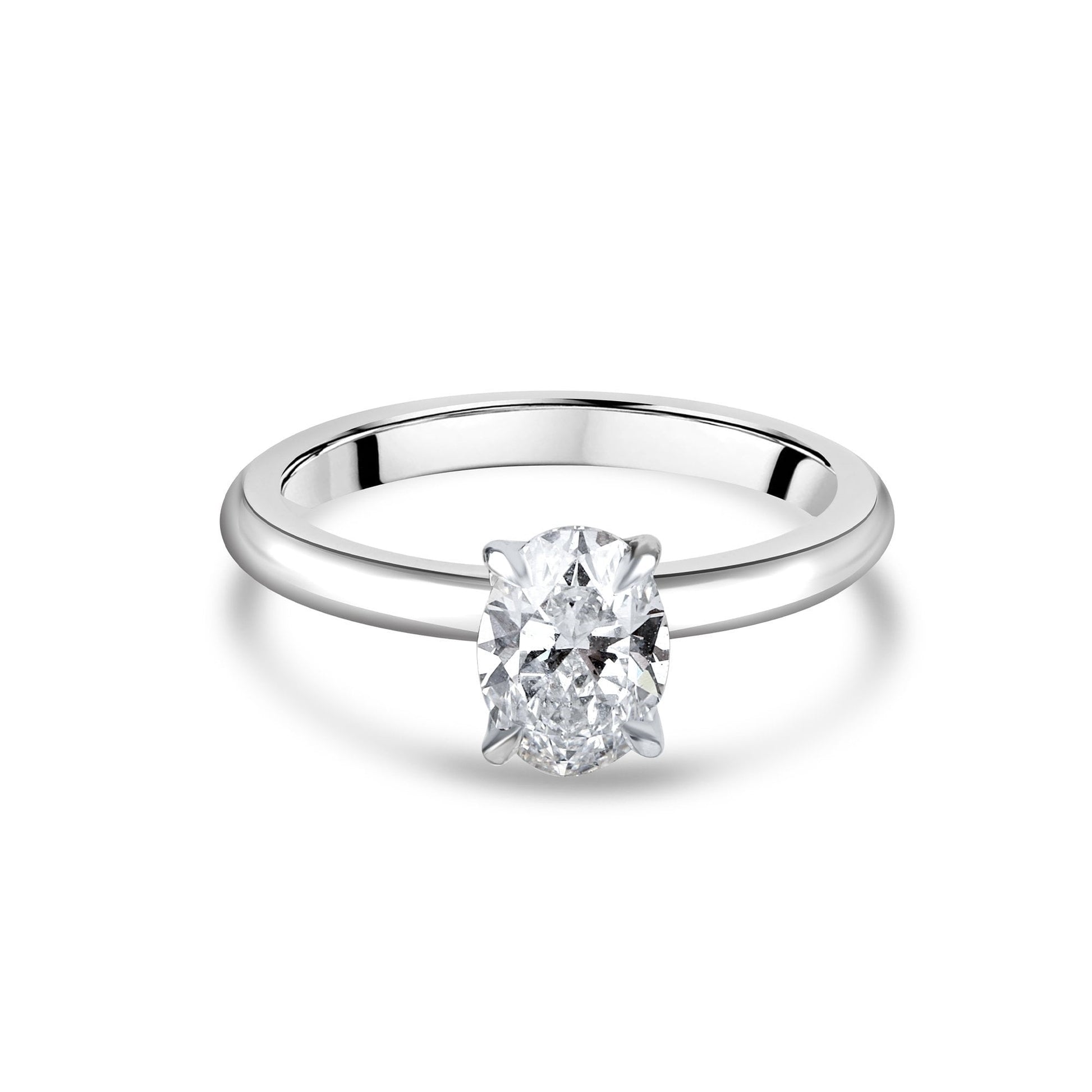 Platinum 1ct Oval Lab Grown Diamond 'Rosa' Solitaire Ring